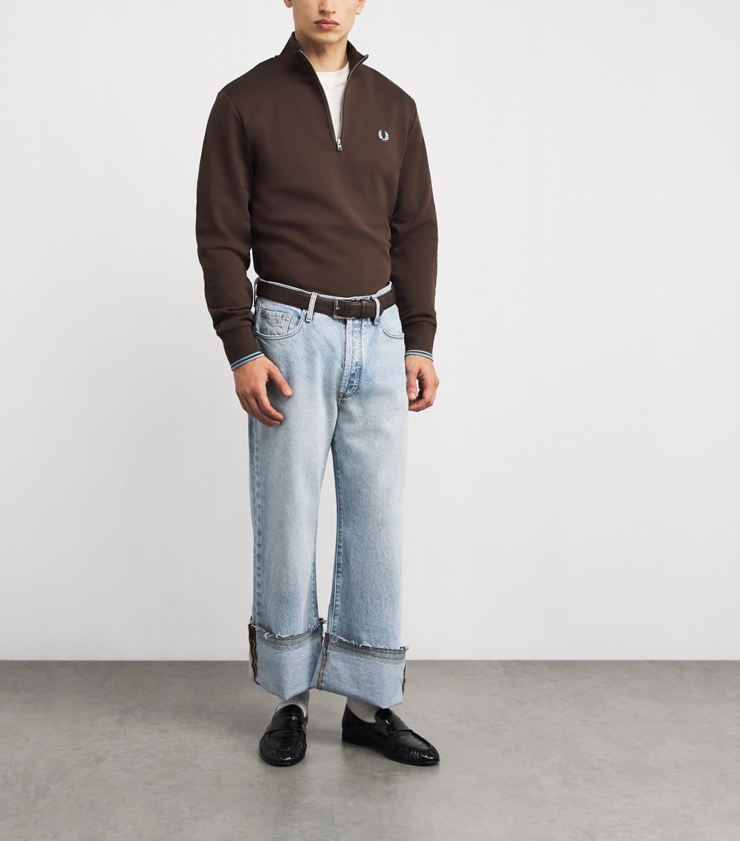 Cotton Quarter-Zip Sweatshirt 49A BRNTTBCC/STKPRTB Image 2