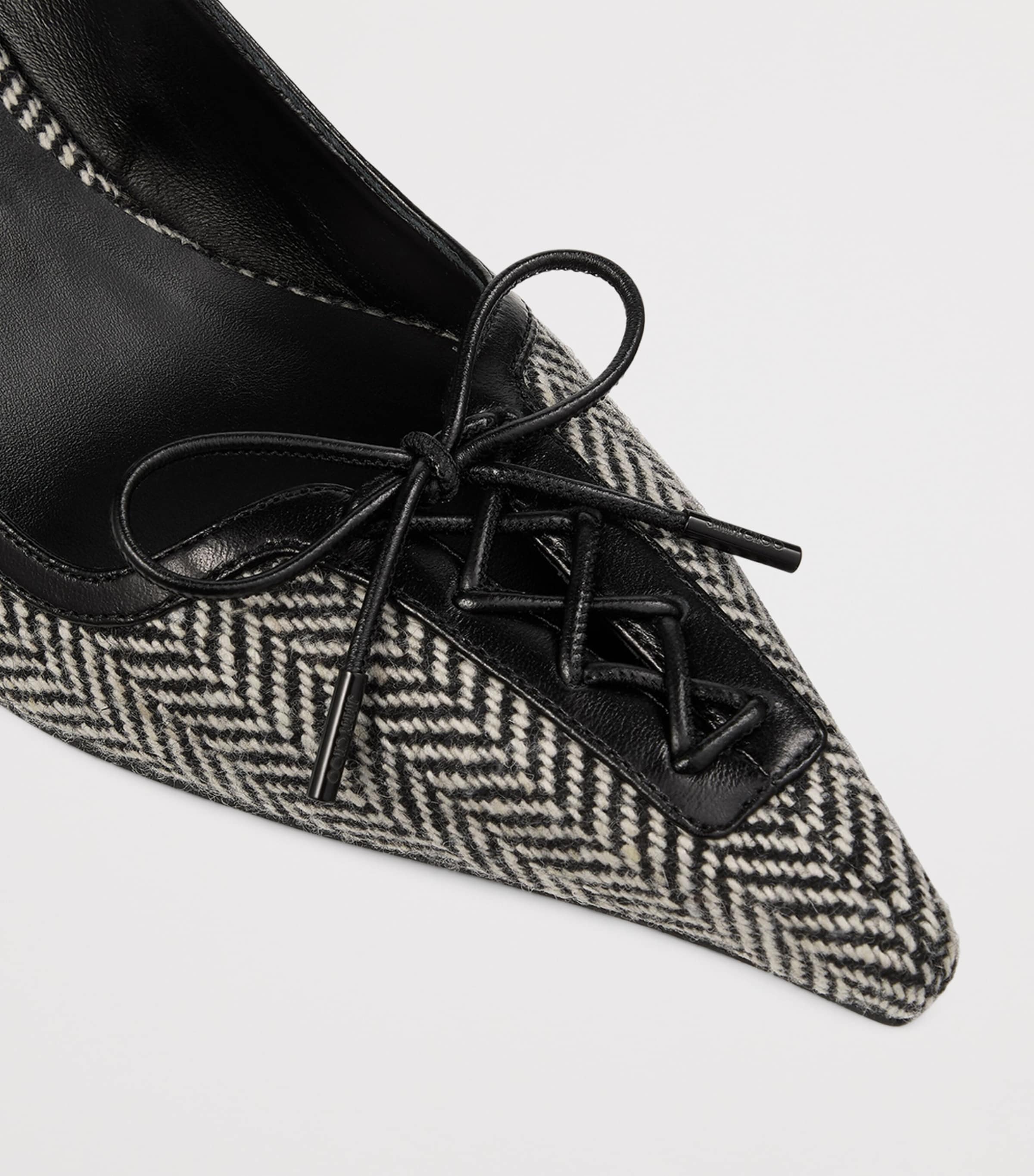 Jimmy Choo Scarlett 50 Herringbone Pumps Grey/black Mix/black Image 5