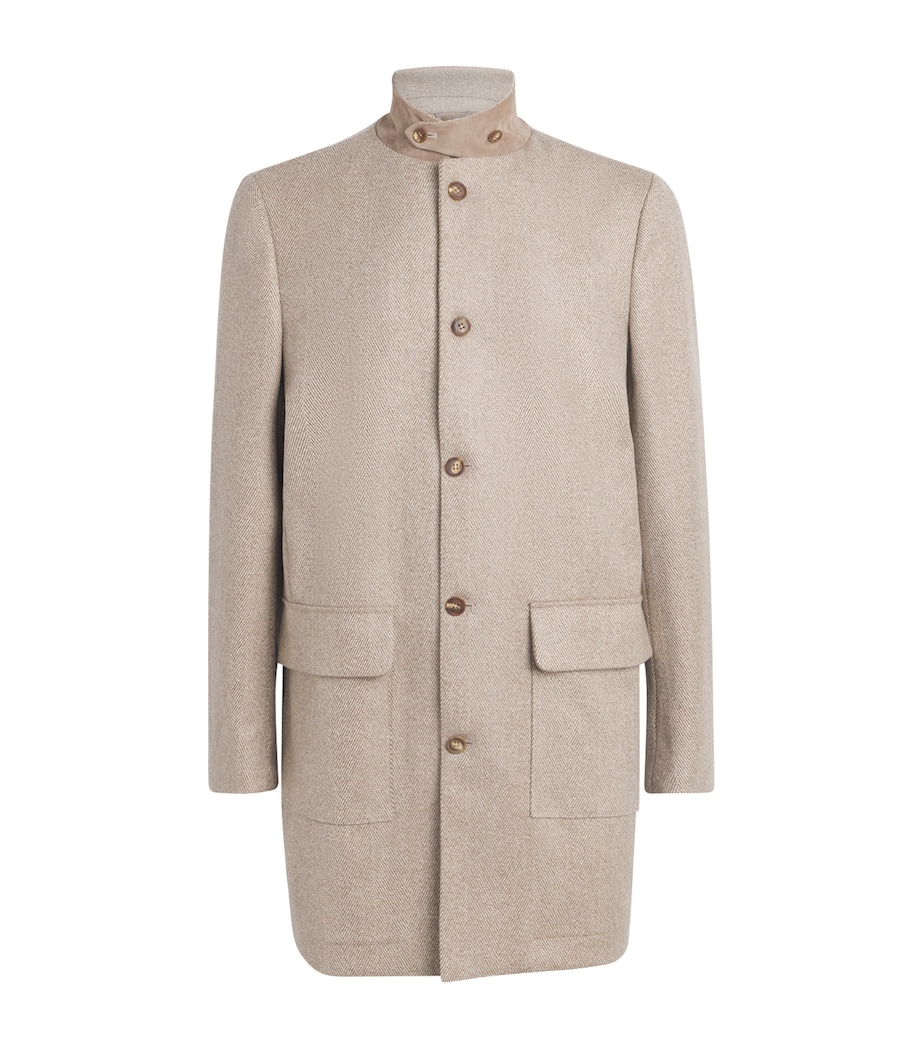 Fioroni Cashmere Mens Cashmere Herringbone Voyager Overcoat Image 1