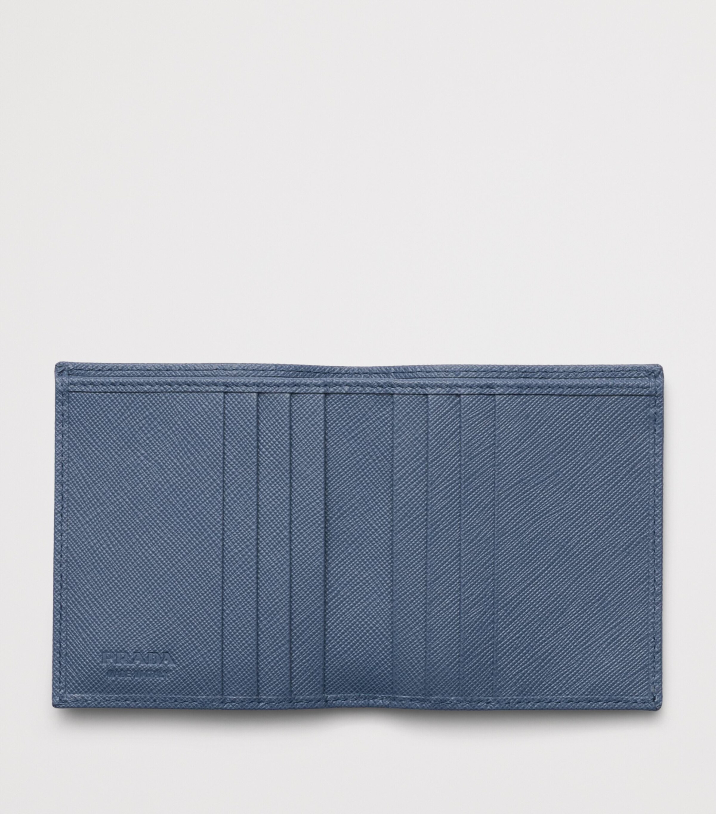 Prada Saffiano Leather Logo Wallet Blue Image 2