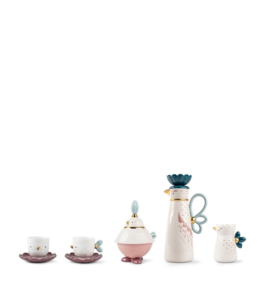 Porcelain Kawki Coffee Jug WHITE & PINK Image 2