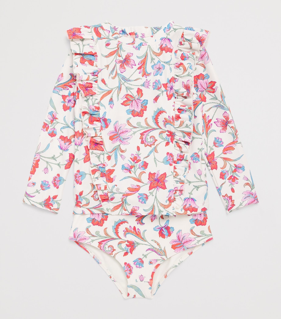 Louise Misha Floral Yanika Tankini and Shorts Set (24 Months) Cream Floral Haven Image 3