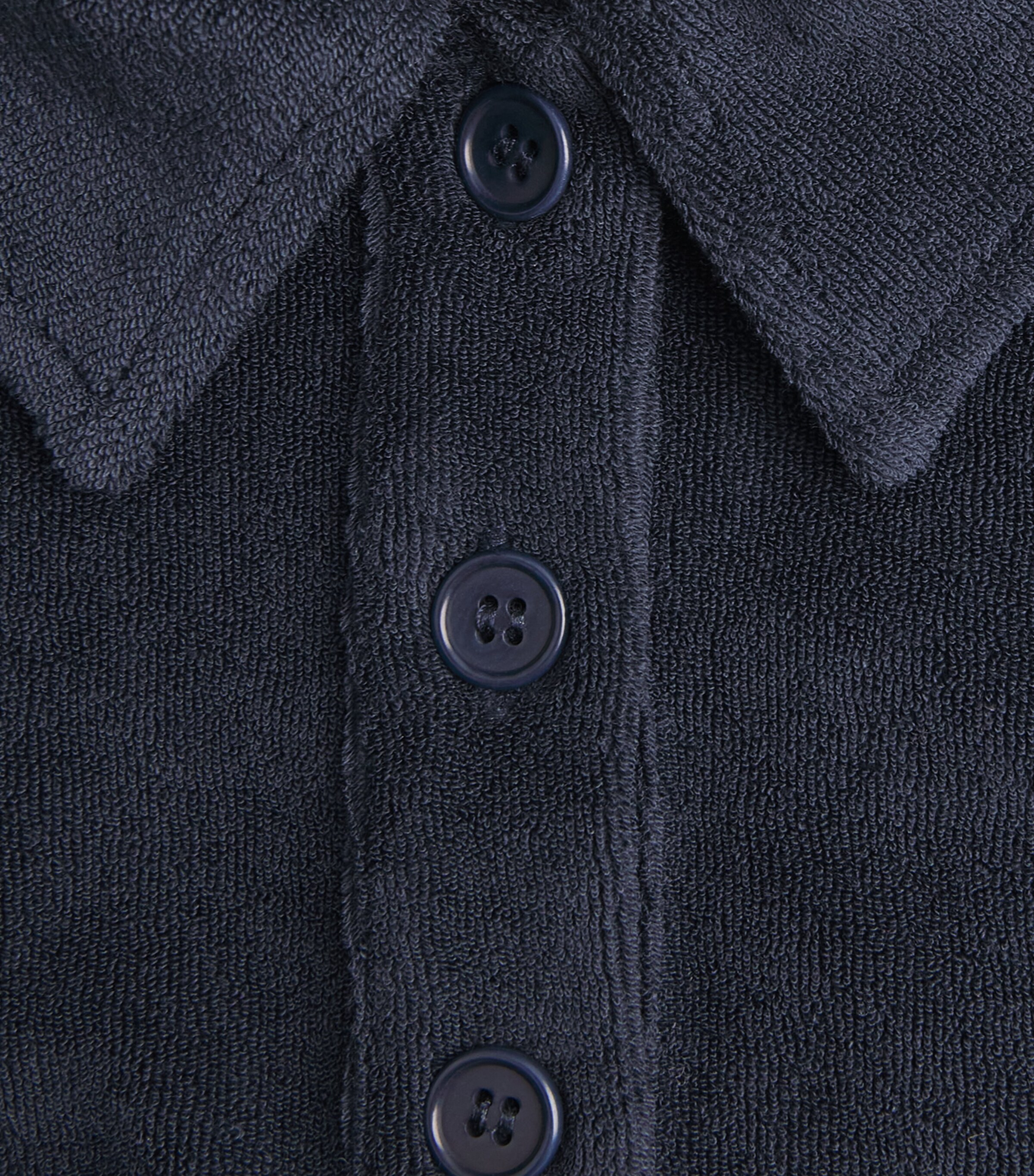 ME+EM Womens Terry Polo Shirt Navy Image 6