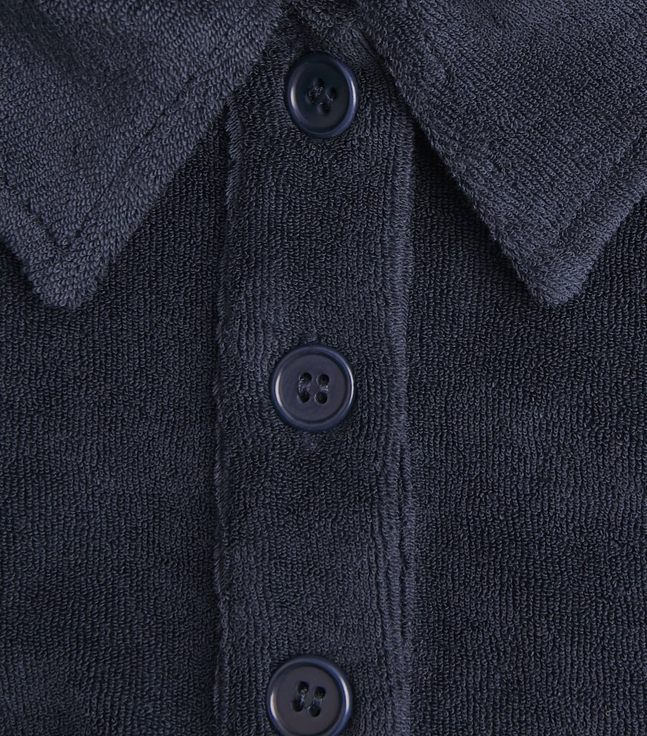 ME+EM Womens Terry Polo Shirt Navy Image 6