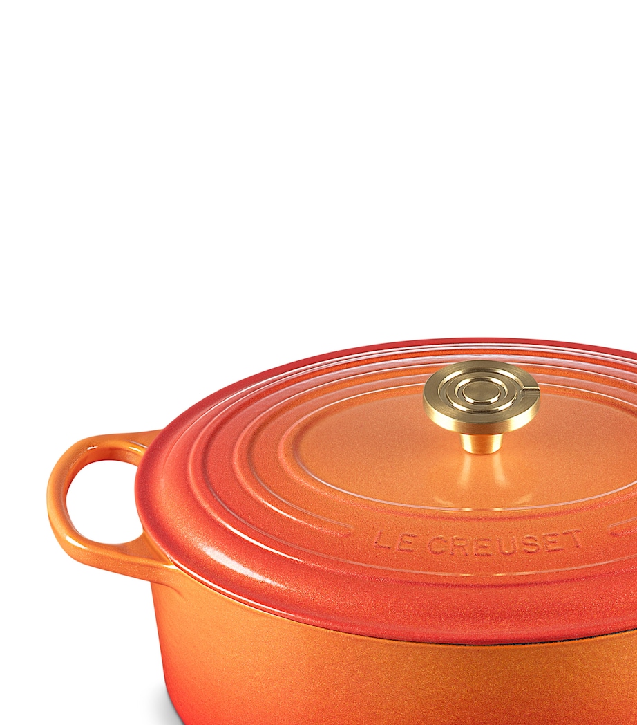 Cast Iron Flamme Dorée Oval Casserole Dish (29cm) ORANGE Image 2