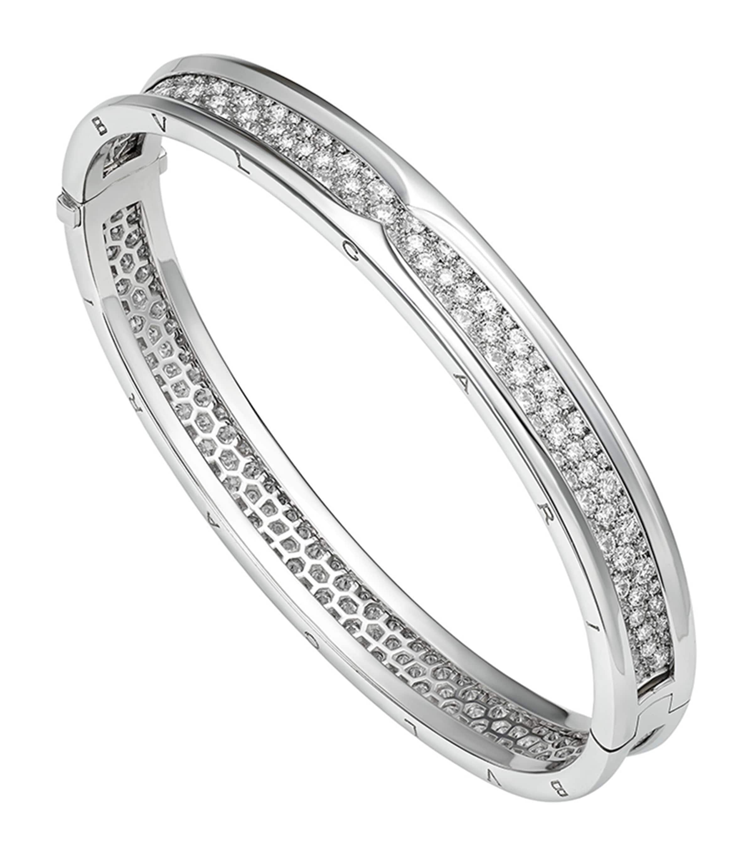 BVLGARI BVLGARI WHITE GOLD AND DIAMOND B.ZERO1 BANGLE