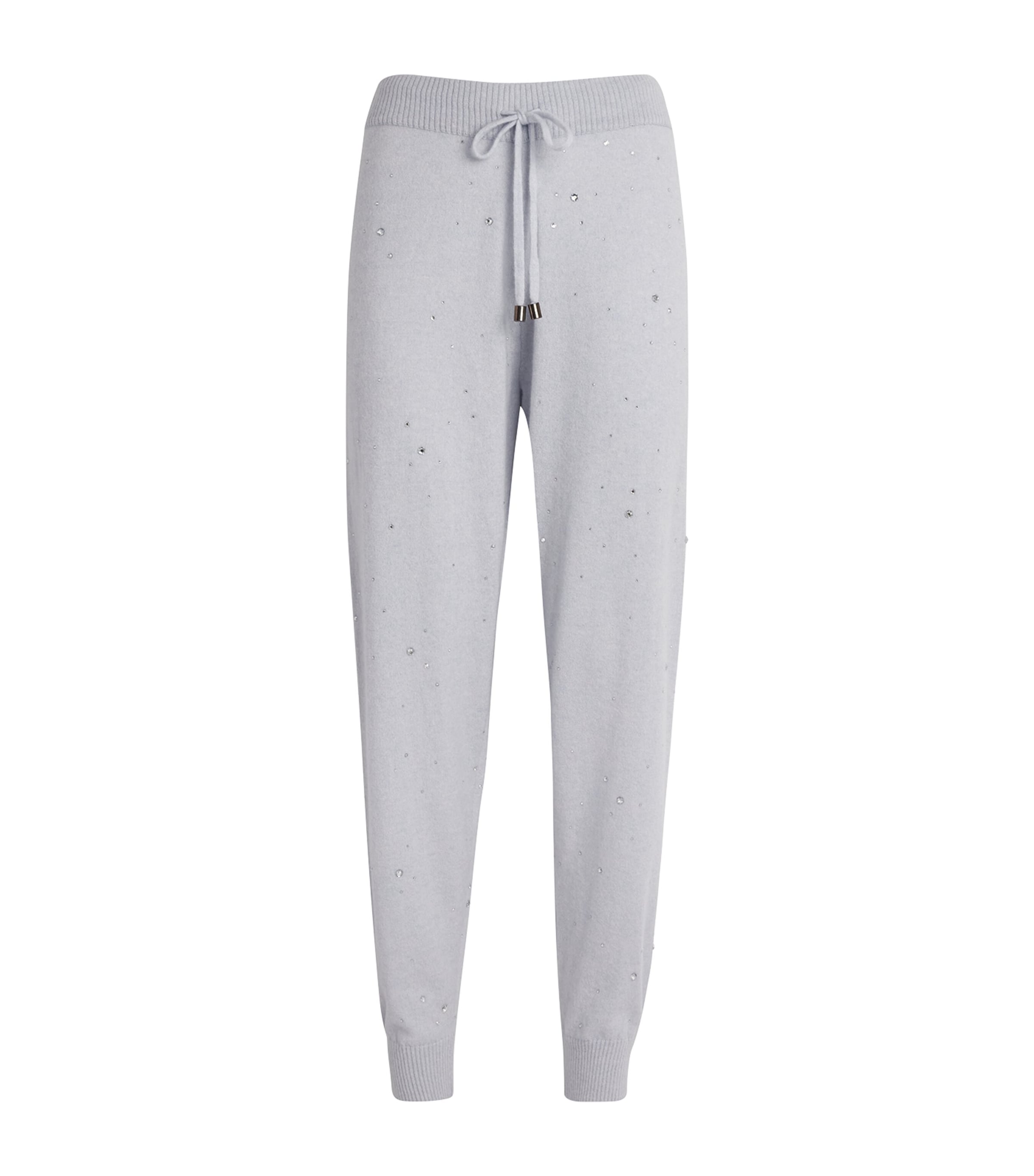 William Sharp Womens Cashmere Crystal-Embellished Sweatpants Blue Mist Blue Shade Image 1