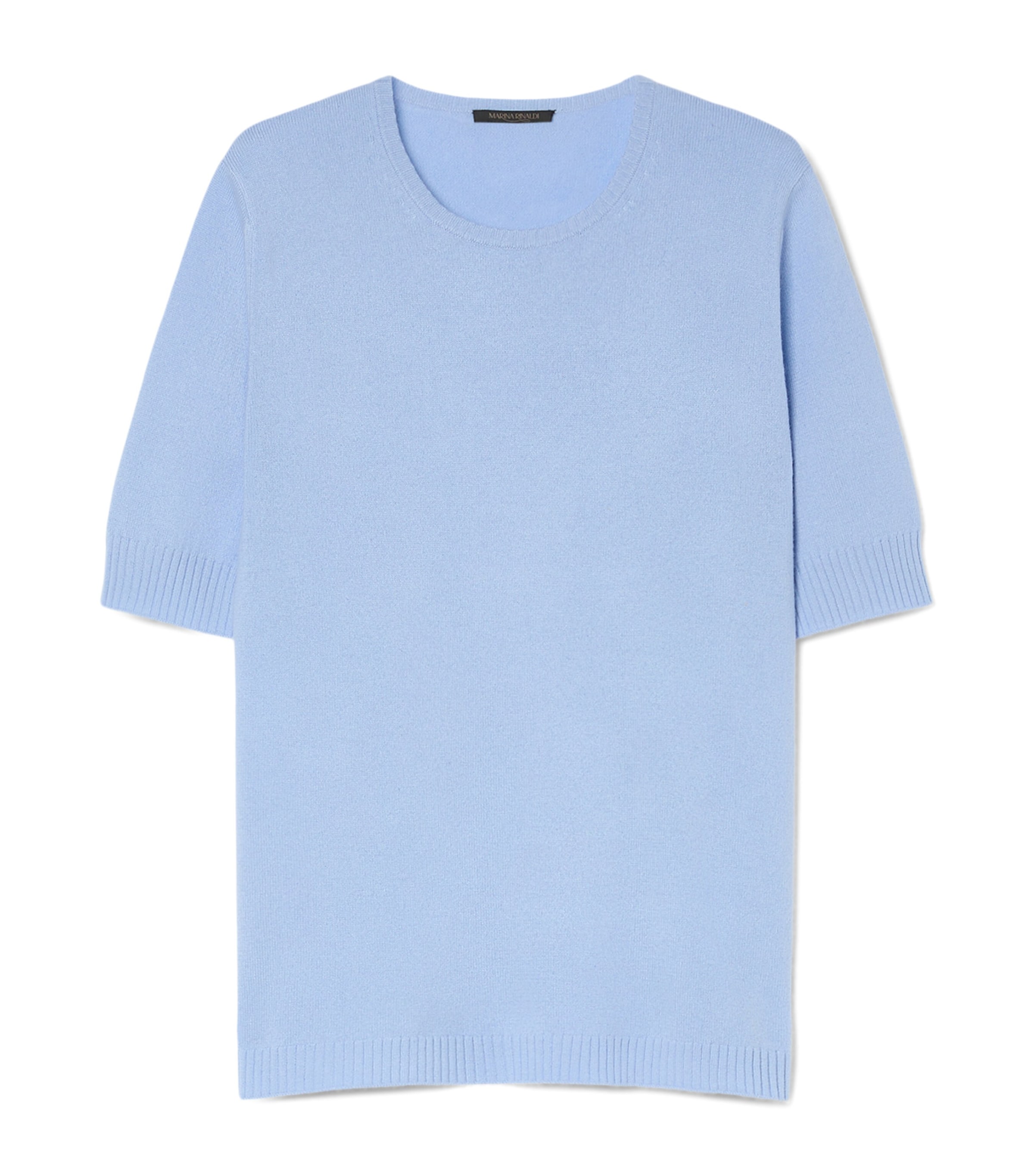 Marina Rinaldi Womens Cashmere Short-Sleeve Sweater Light Blue Image 1