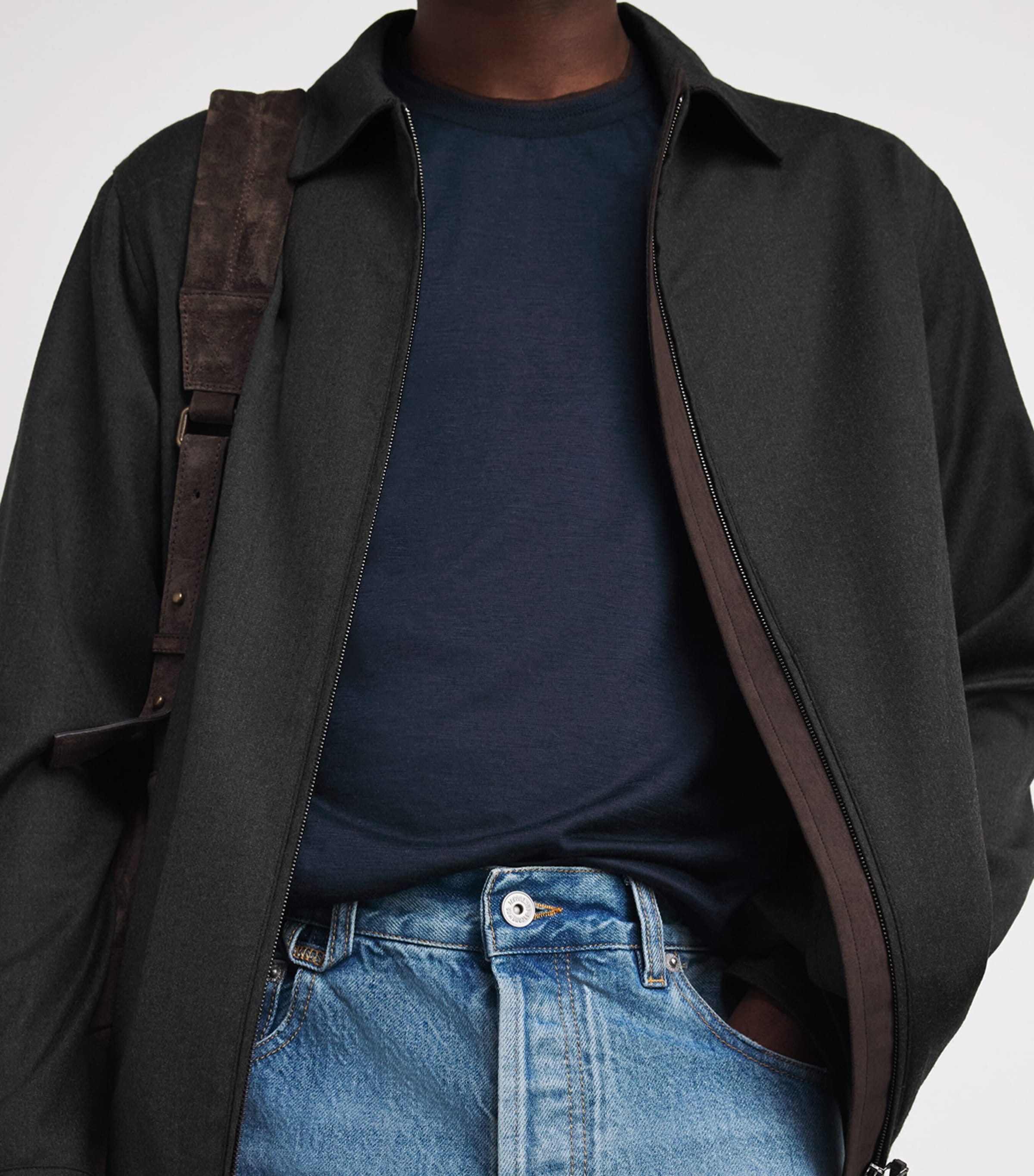 Maurizio Baldassari Mens Cashmere Crew-Neck T-Shirt Blue Nights Image 3