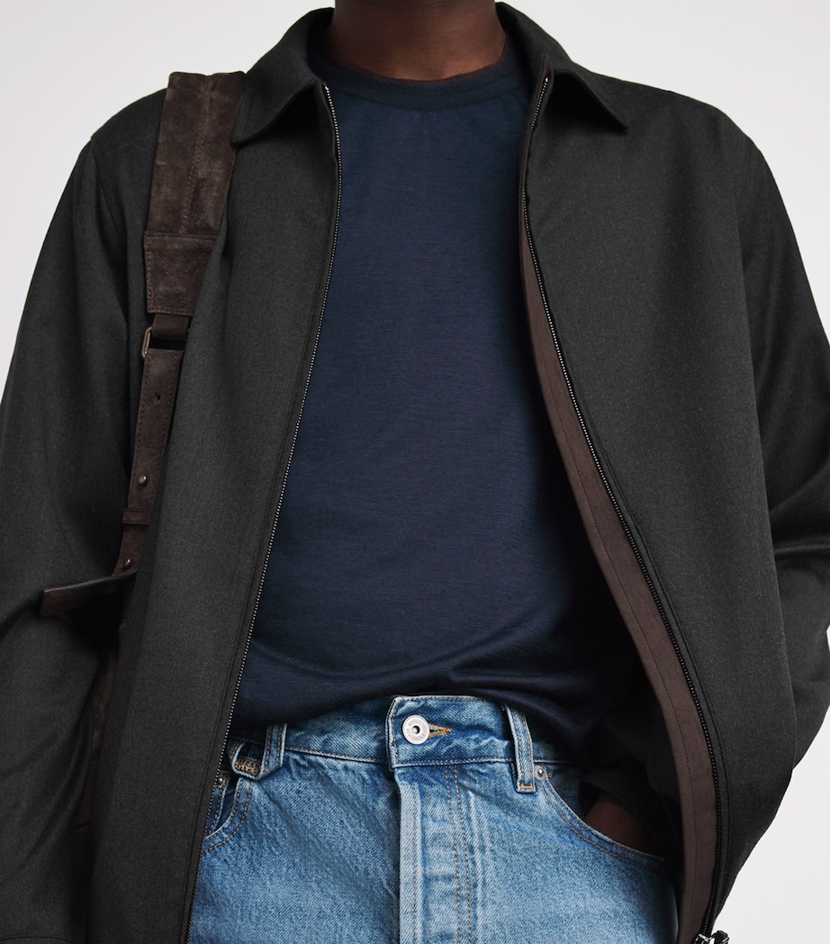 Maurizio Baldassari Mens Cashmere Crew-Neck T-Shirt Blue Nights Image 3