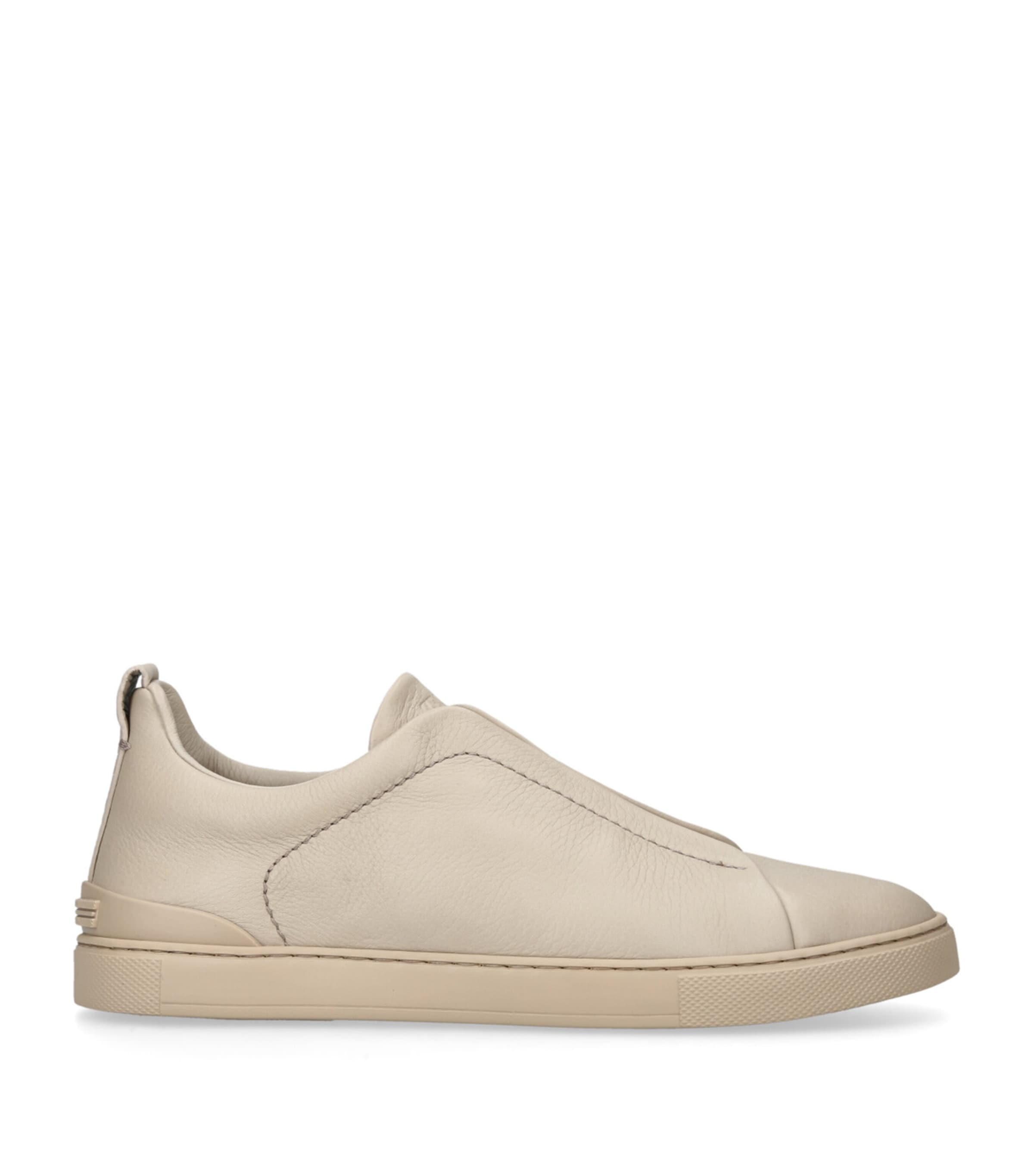 Zegna Leather Triple Stitch Sneakers | Men Bestsellers | Shoes | Men Shoes | Trainers | Low-Top Trainers | Slip-On Trainers | Designers | Zegna