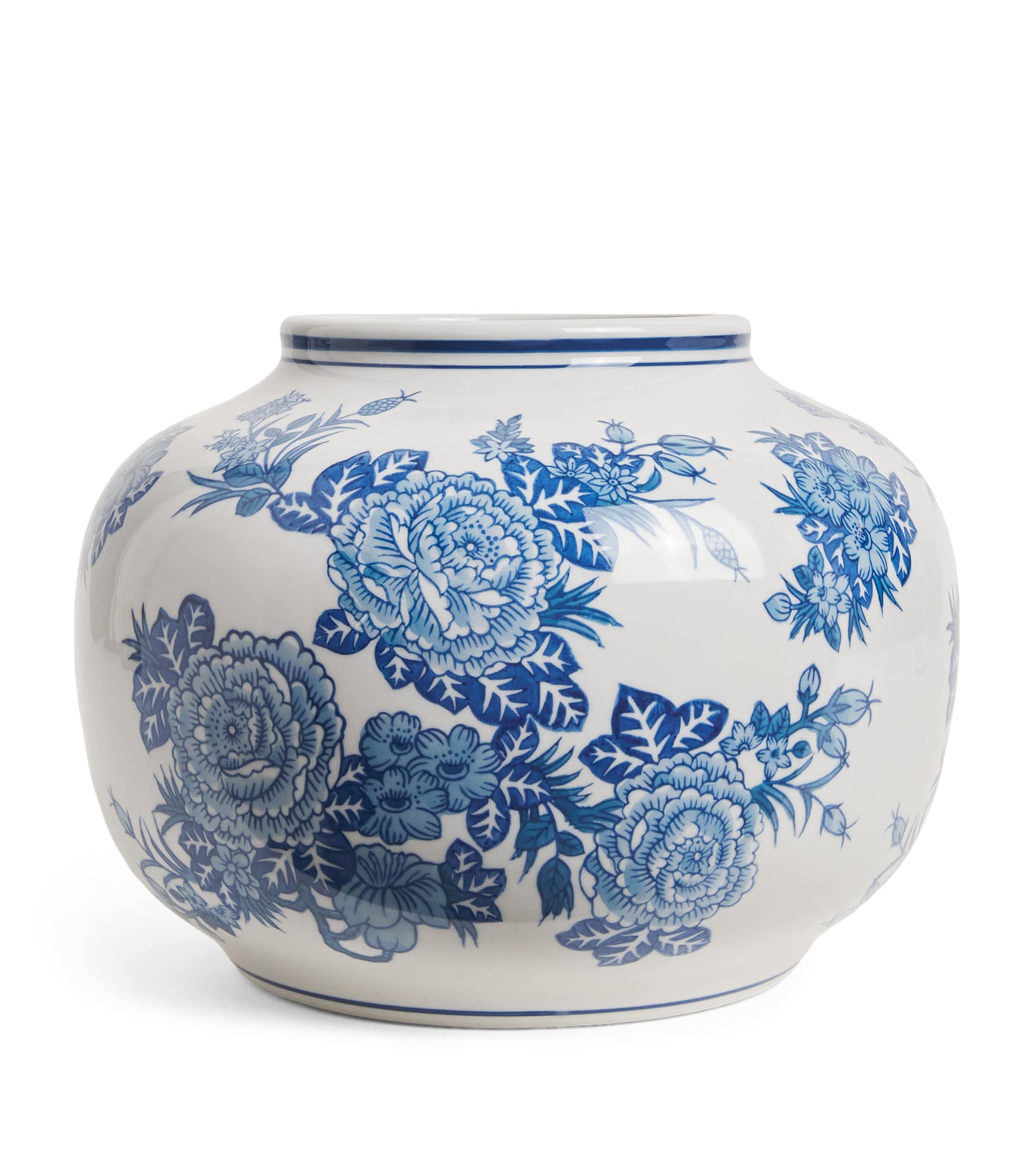 Harrods Porcelain Rose Vase In Blue