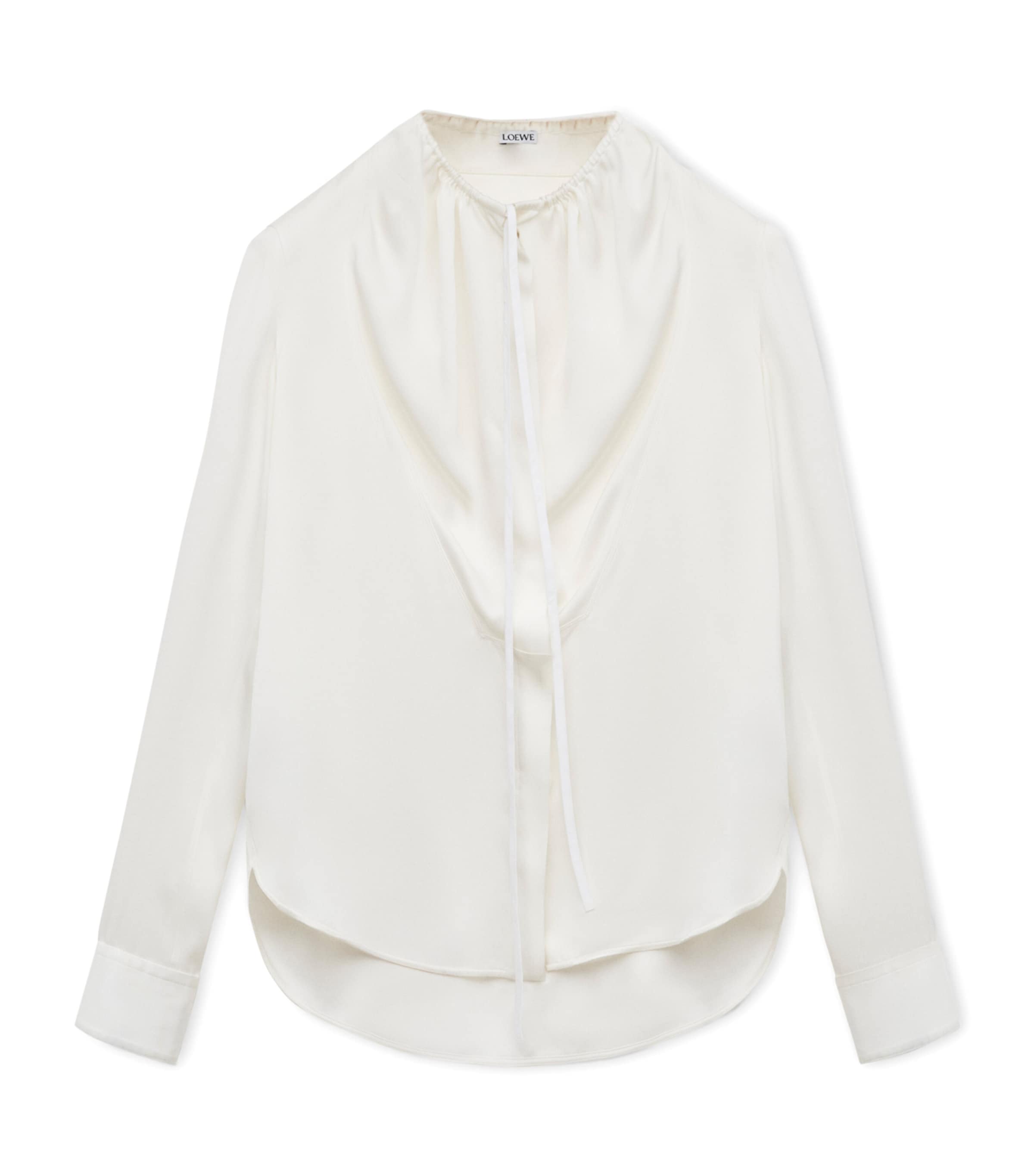 Loewe Silk-blend Satin Blouse In White