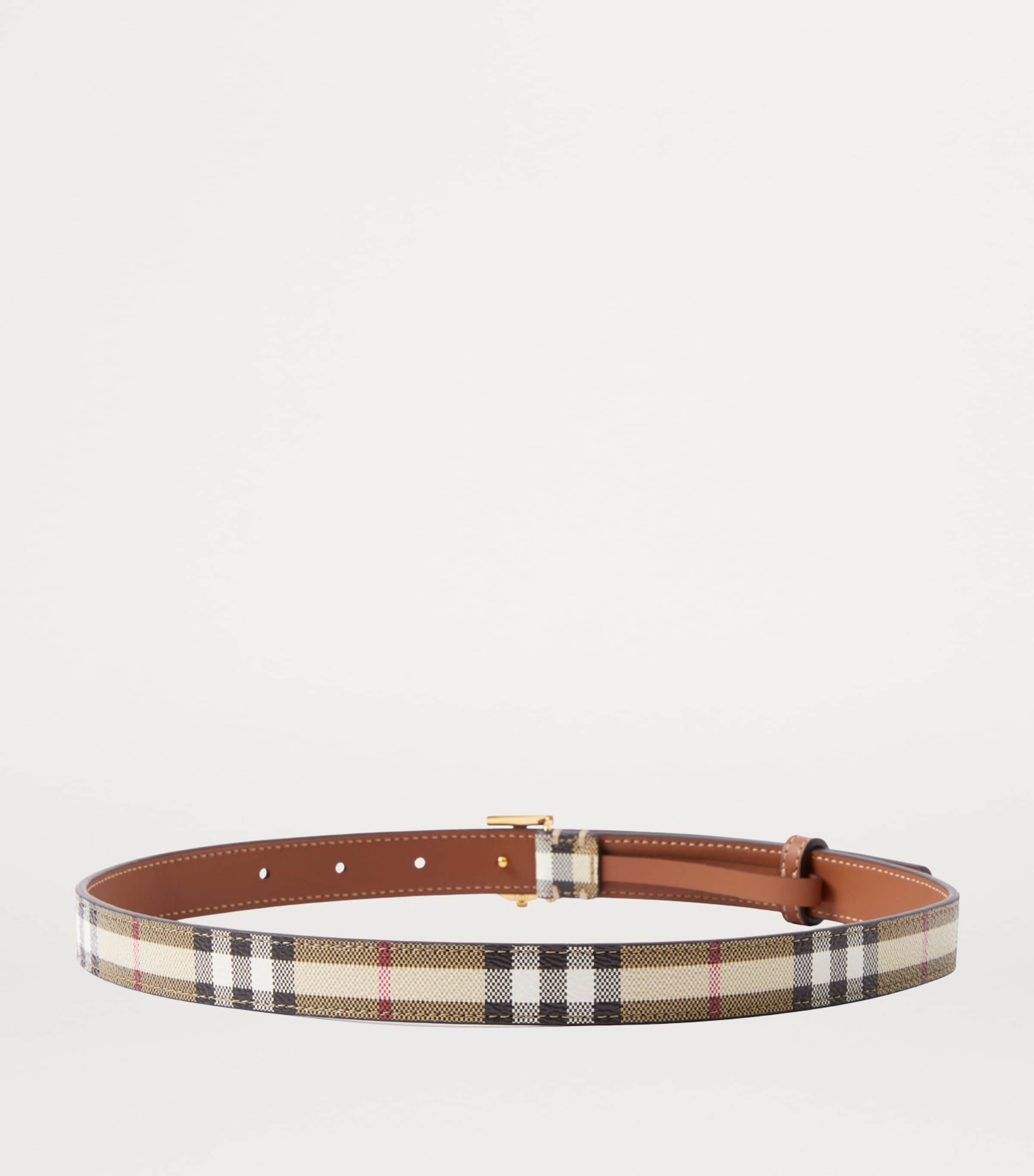 Burberry Thin Check TB Belt Vcheck / L Gold Image 3