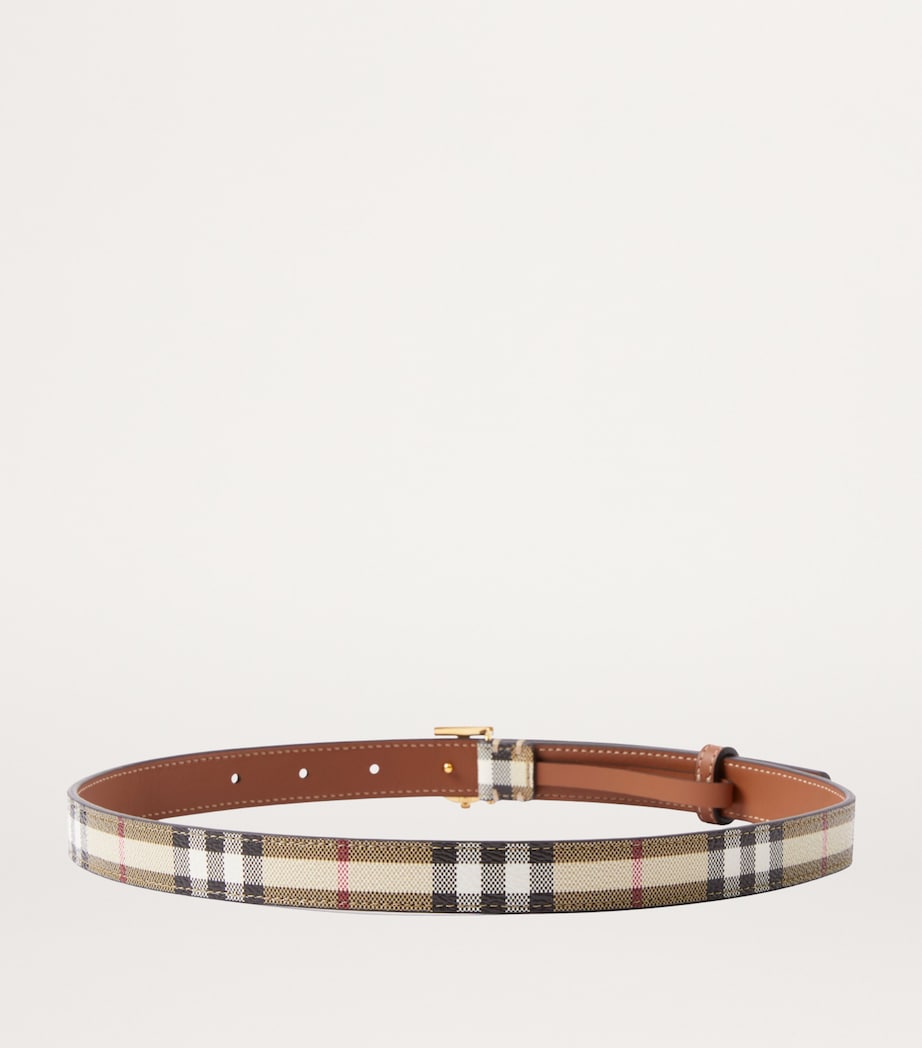 Burberry Thin Check TB Belt Vcheck / L Gold Image 3