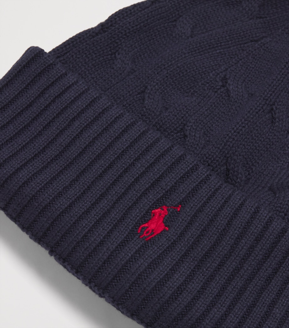 Cotton Logo Beanie NAVY Image 3