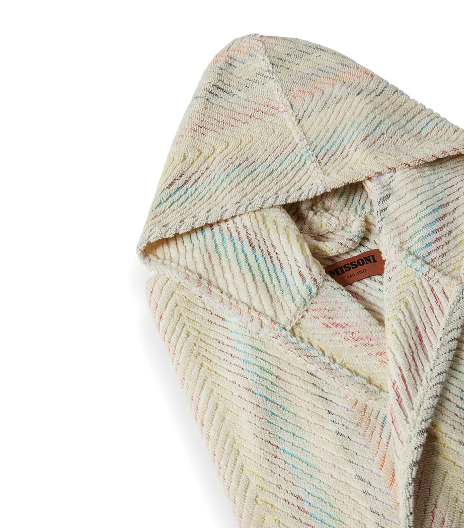 Towelling Herringbone Harmony Robe (Small) 100 - MULTI Image 2