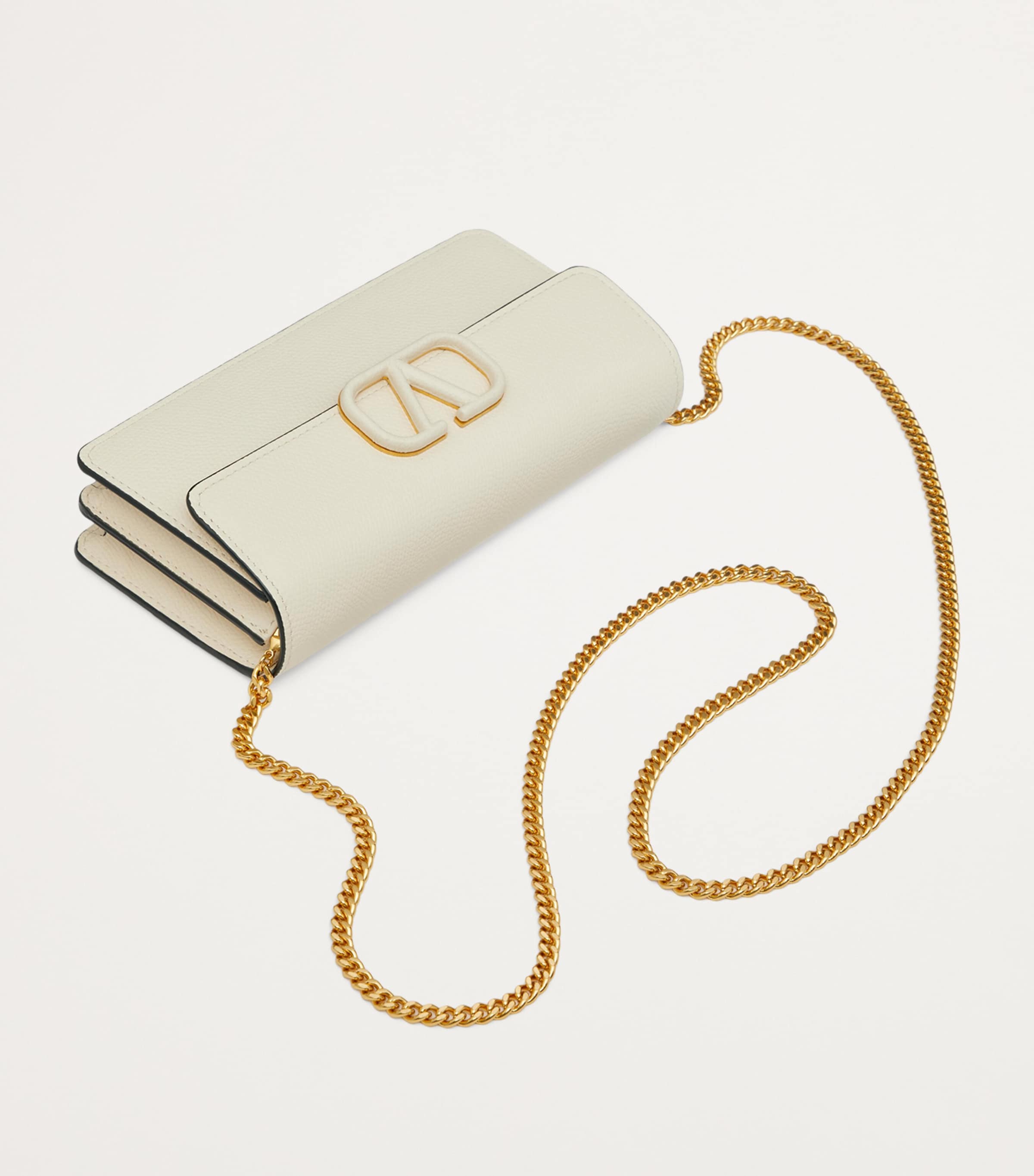 Valentino Garavani Leather VLogo Signature Chain Wallet Image 3