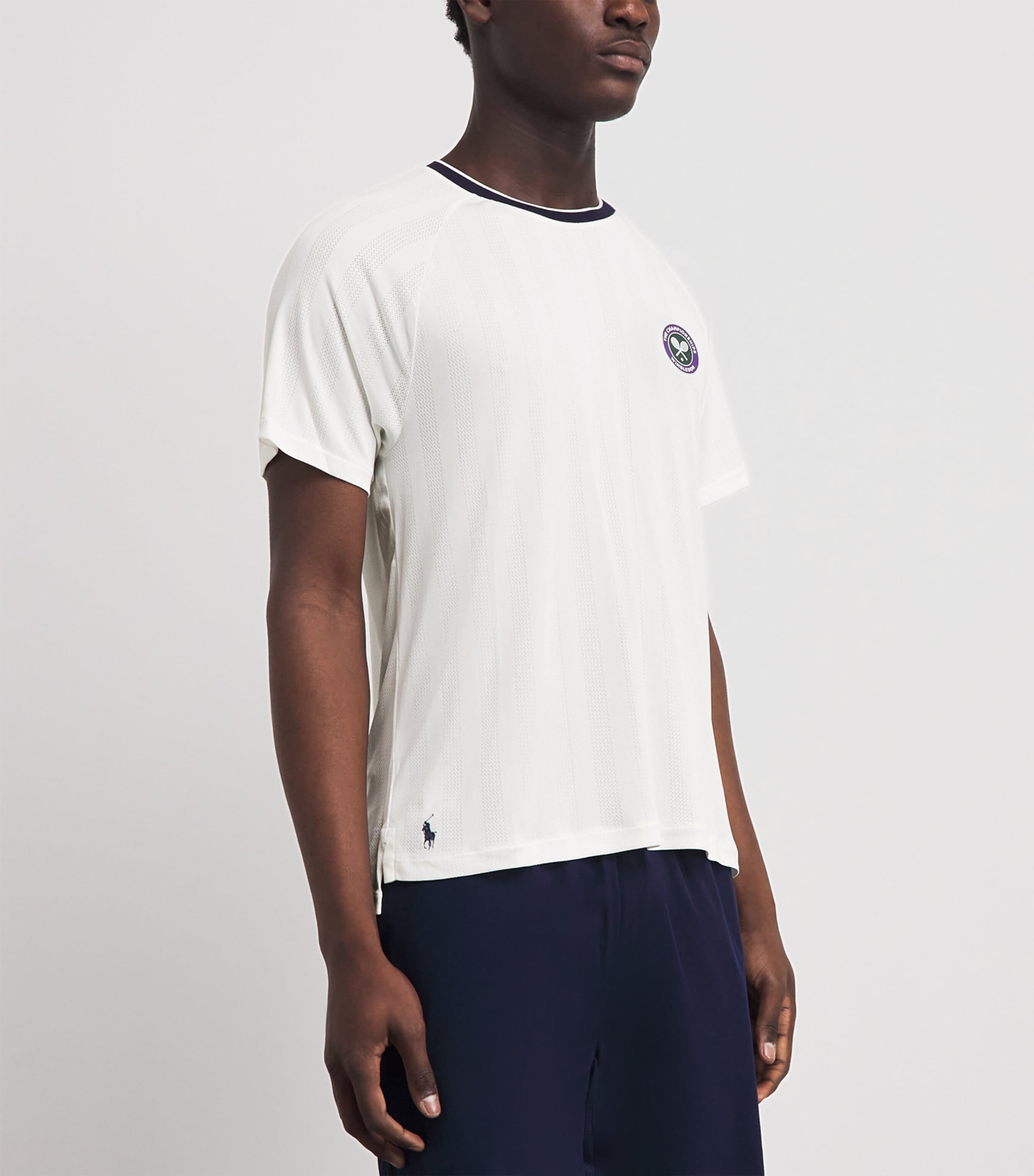 RLX Ralph Lauren Mens x Wimbledon Performance Mesh T-Shirt Ceramic White Image 4