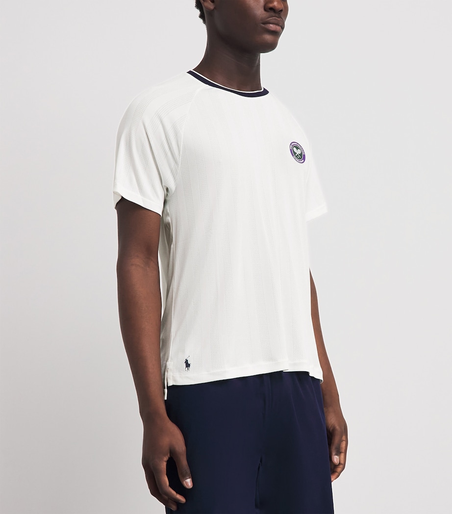 RLX Ralph Lauren Mens x Wimbledon Performance Mesh T-Shirt Ceramic White Image 4