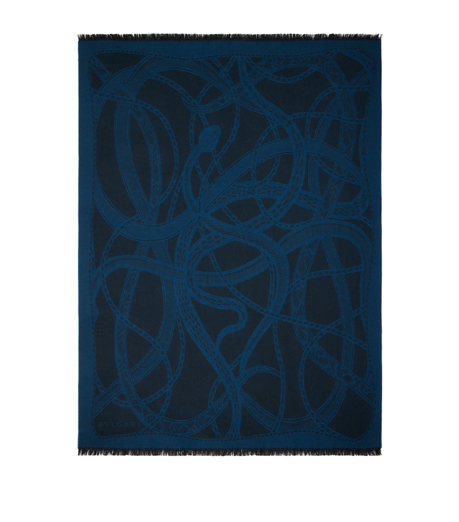 Bvlgari Wool Serpenti Mega Scarf Black Image 1