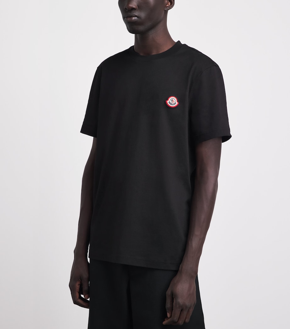 Moncler Mens Cotton Logo-Patch T-Shirt Image 4