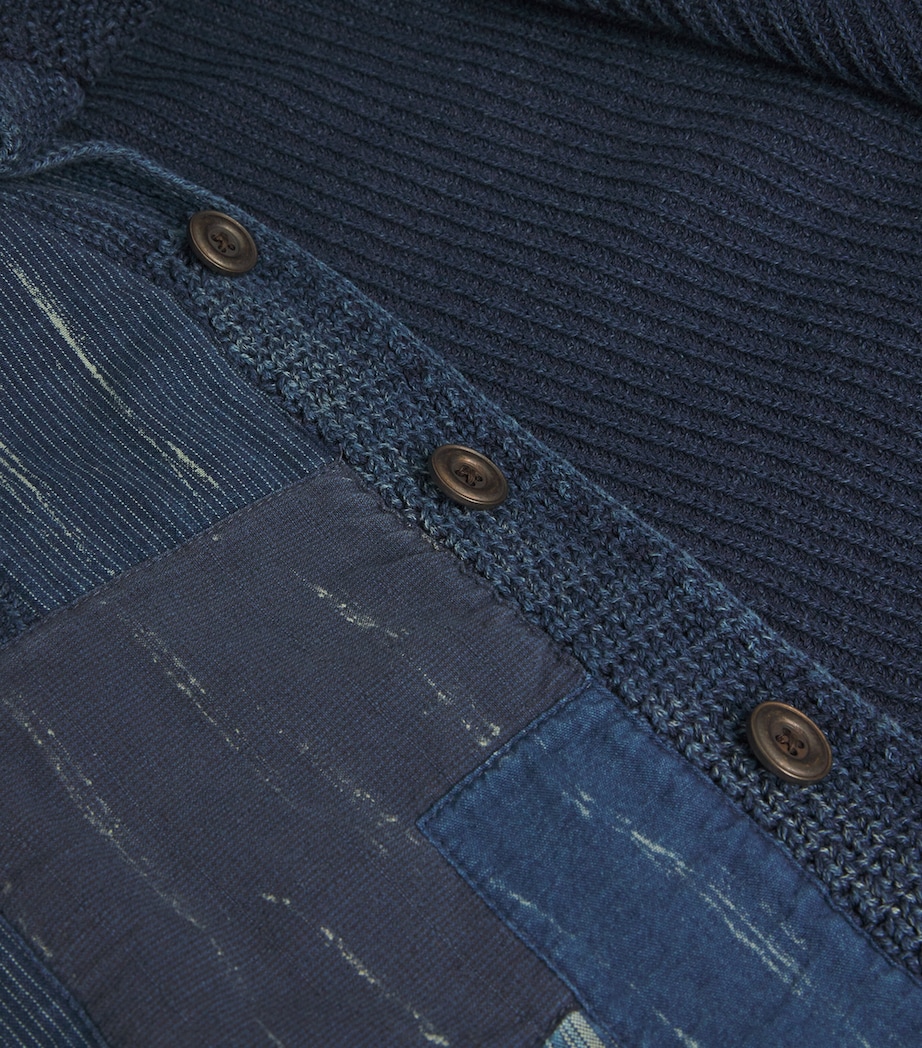 Polo Ralph Lauren Mens Cotton Patchwork Cardigan Indigo Blu Image 5