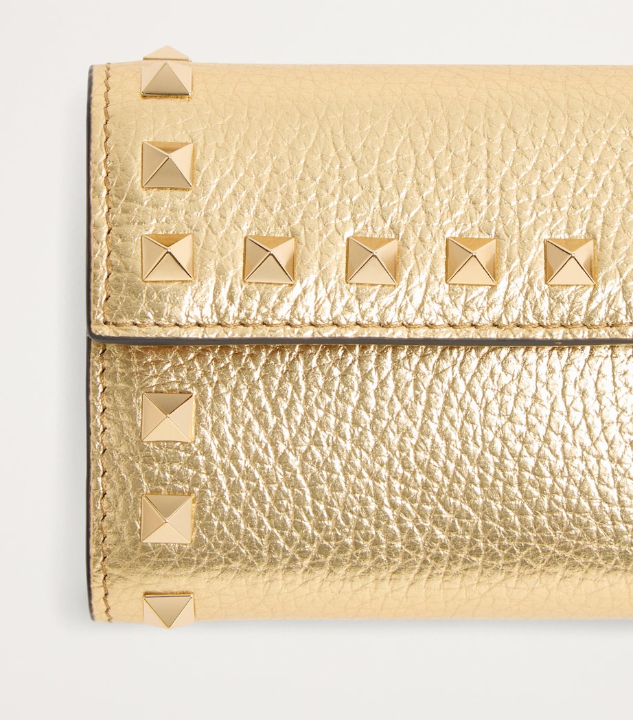 Metallic Leather Rockstud Wallet I8M Image 3