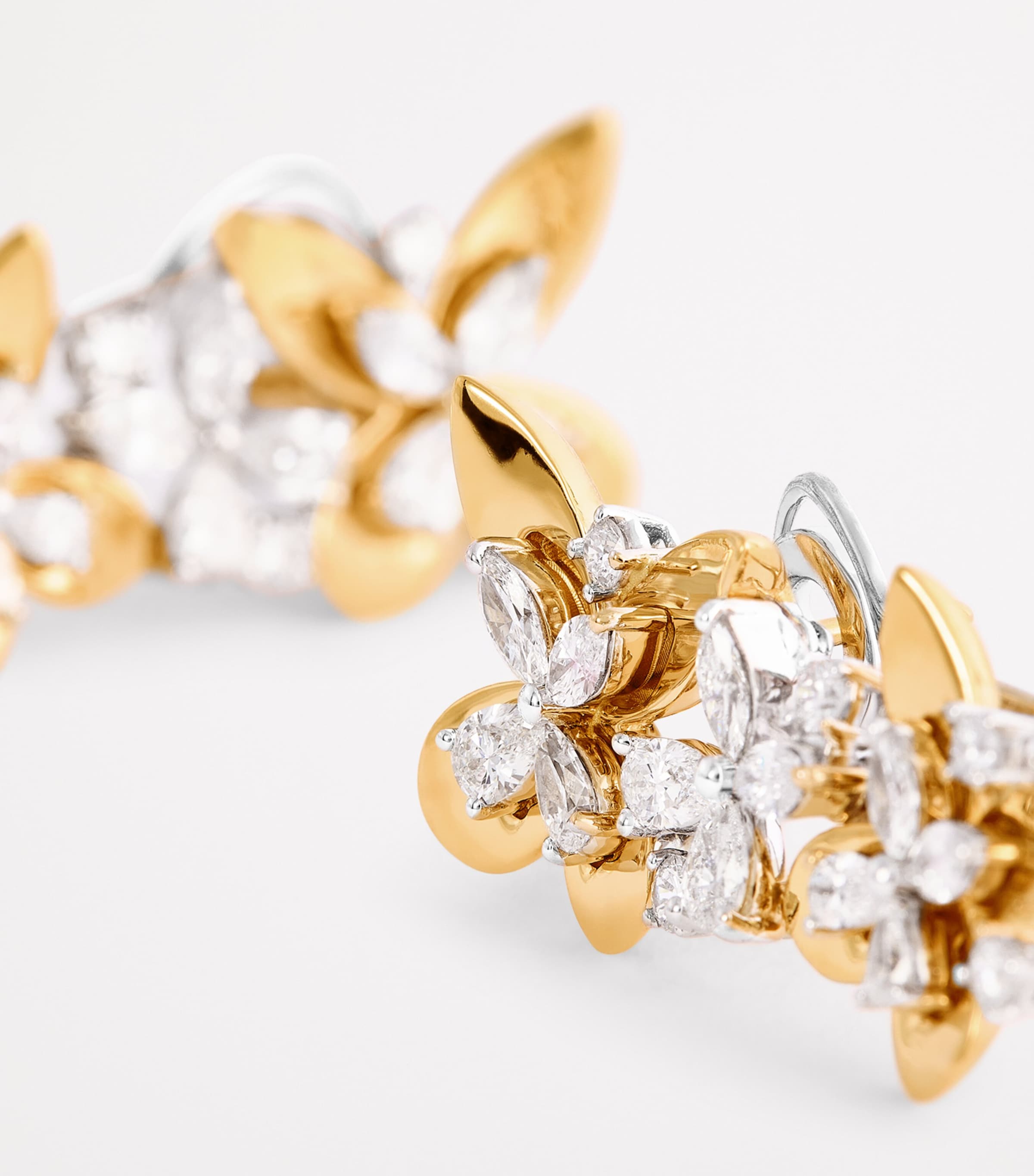 Yellow Gold and Diamond Butterfly Earrings YELLOW GOLD Image 6