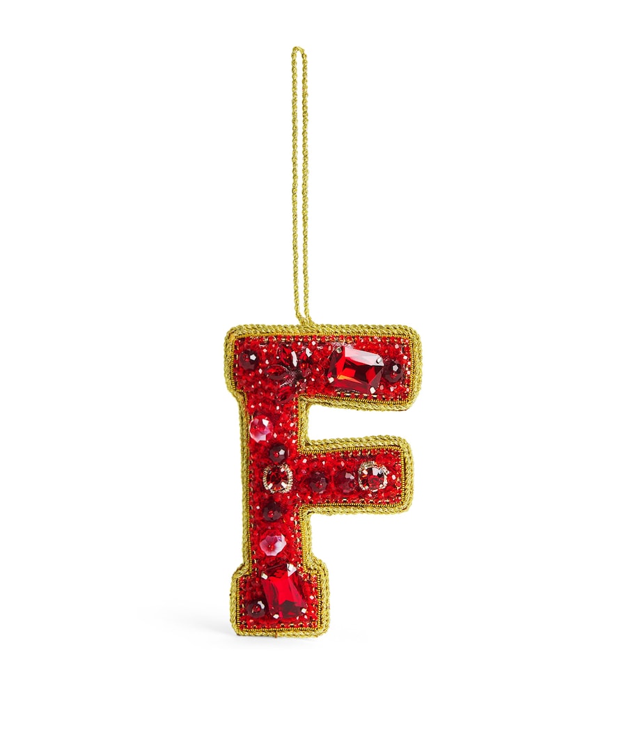Embellished F Tree Decoration RED Image 1
