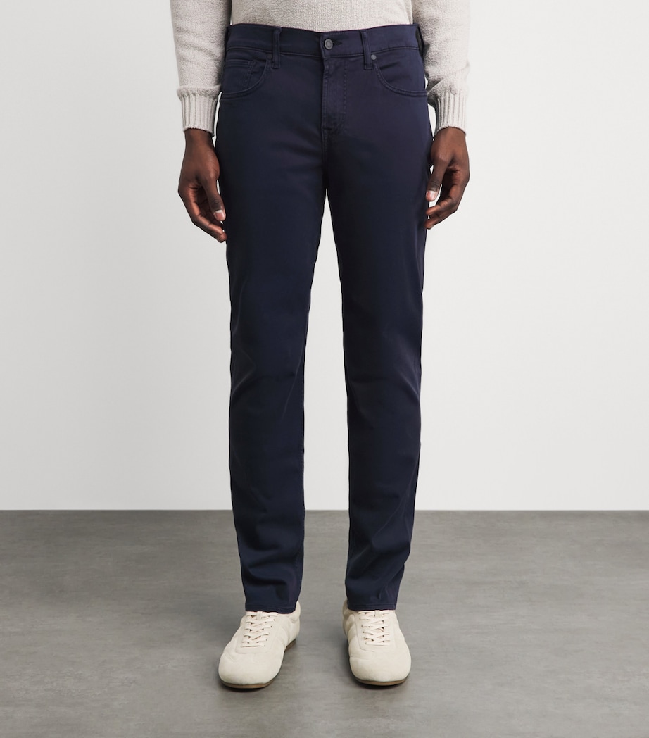 7 For All Mankind Mens Slimmy Luxe Performance Plus Jeans Blue Image 4