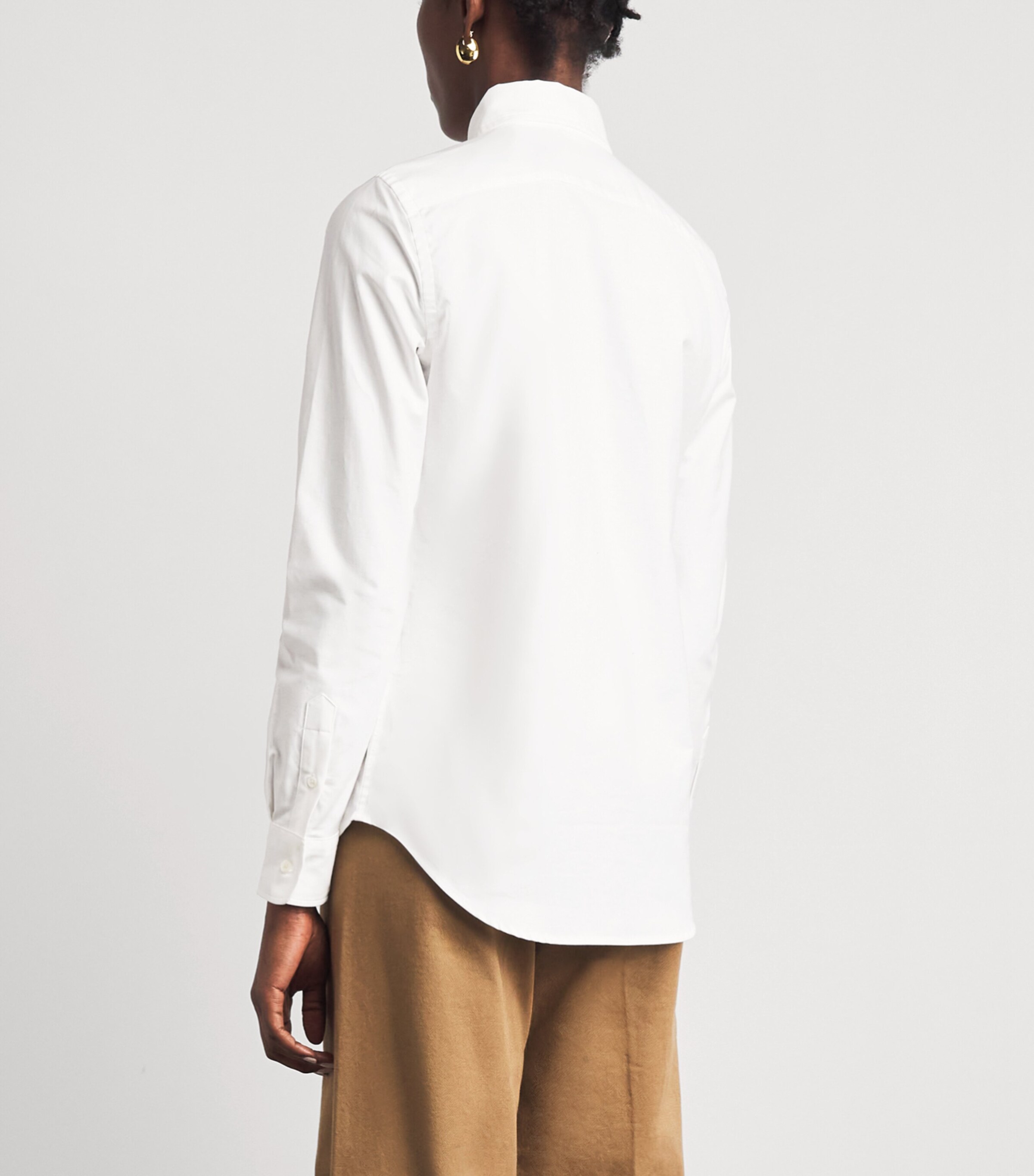 Polo Ralph Lauren Womens Slim-Fit Oxford Shirt Bsr White Image 5