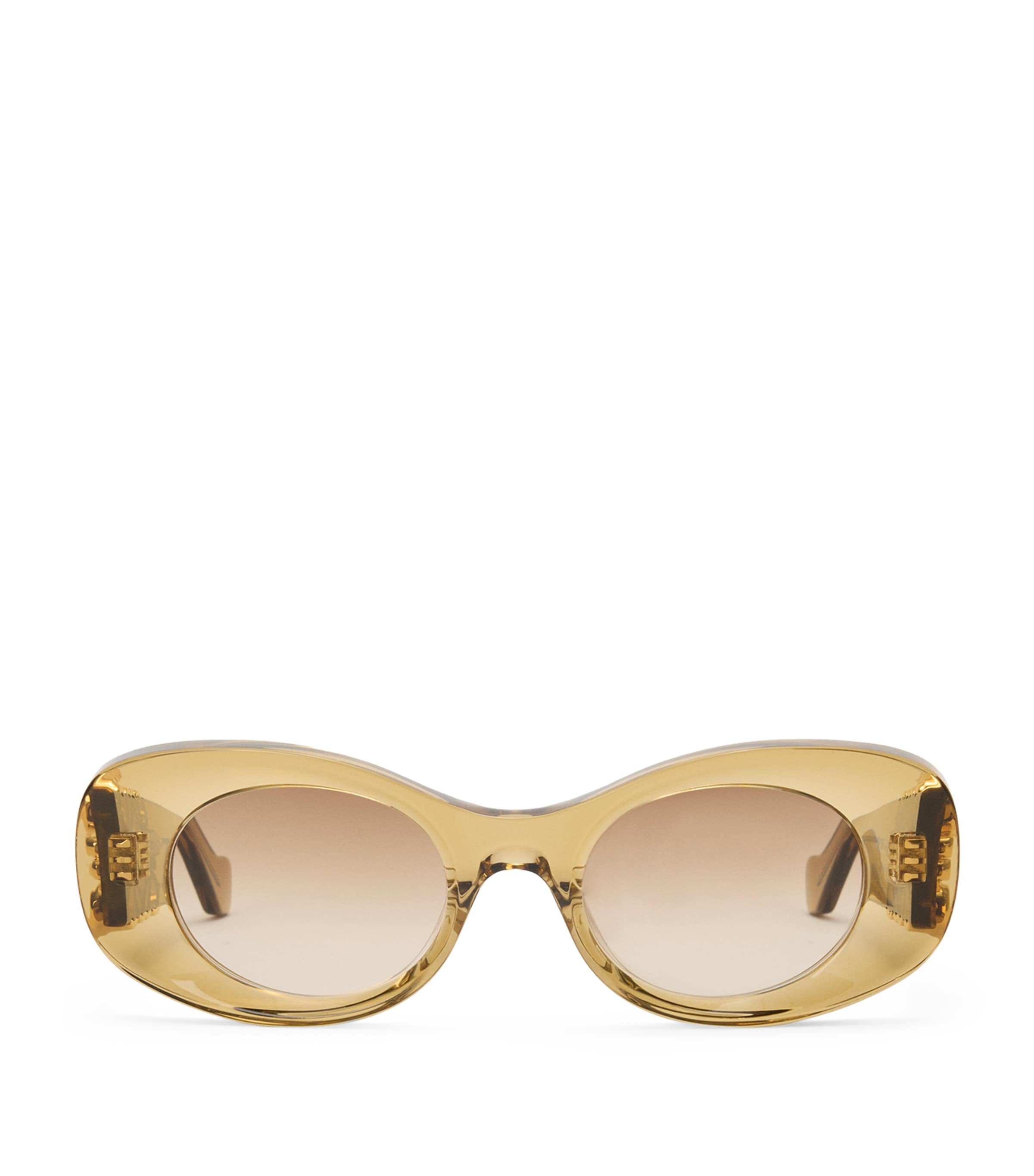 Loewe Womens Transparent Olive G821mxix01 Oval Frame Acetate Sunglasses In Neutral