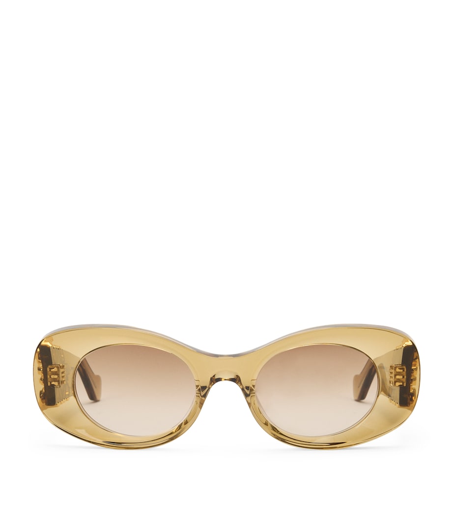 Bevelled Oval Sunglasses TRANSPARENT OLIVE Image 1