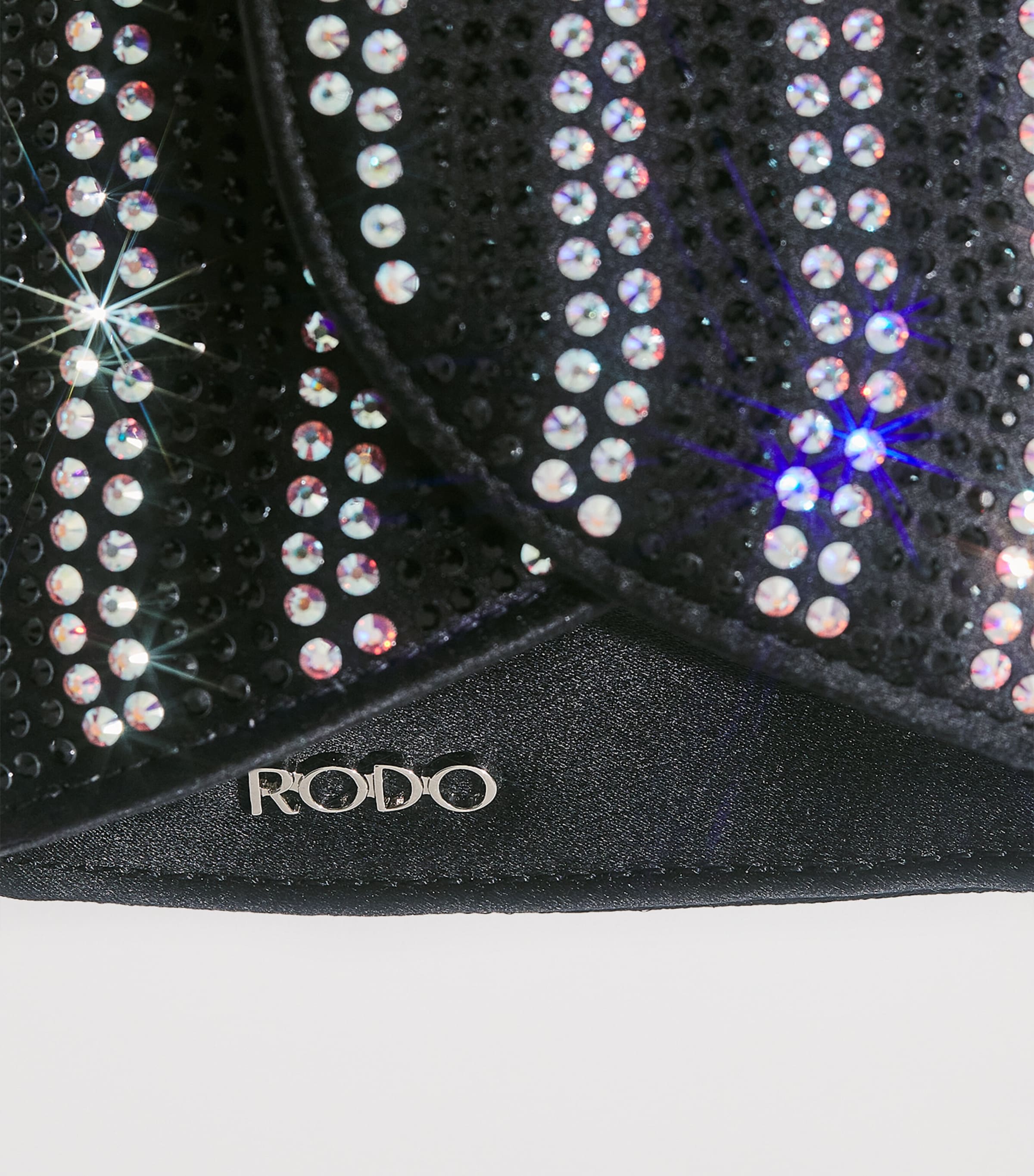 Satin Wave Embellished Clutch Bag 0900 BLACK SATIN Image 6