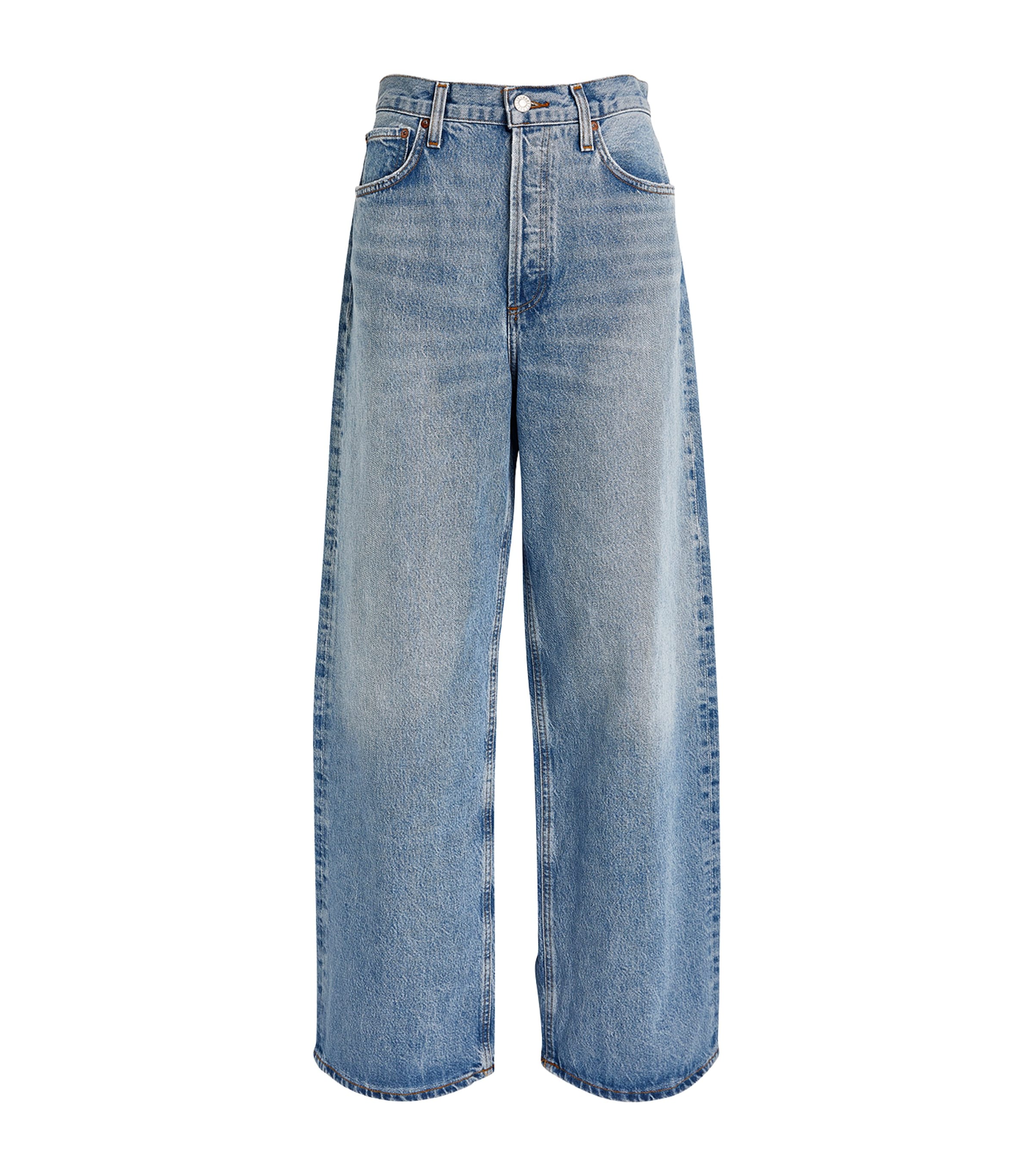 Agolde Low Slung Baggy Jeans In Blue