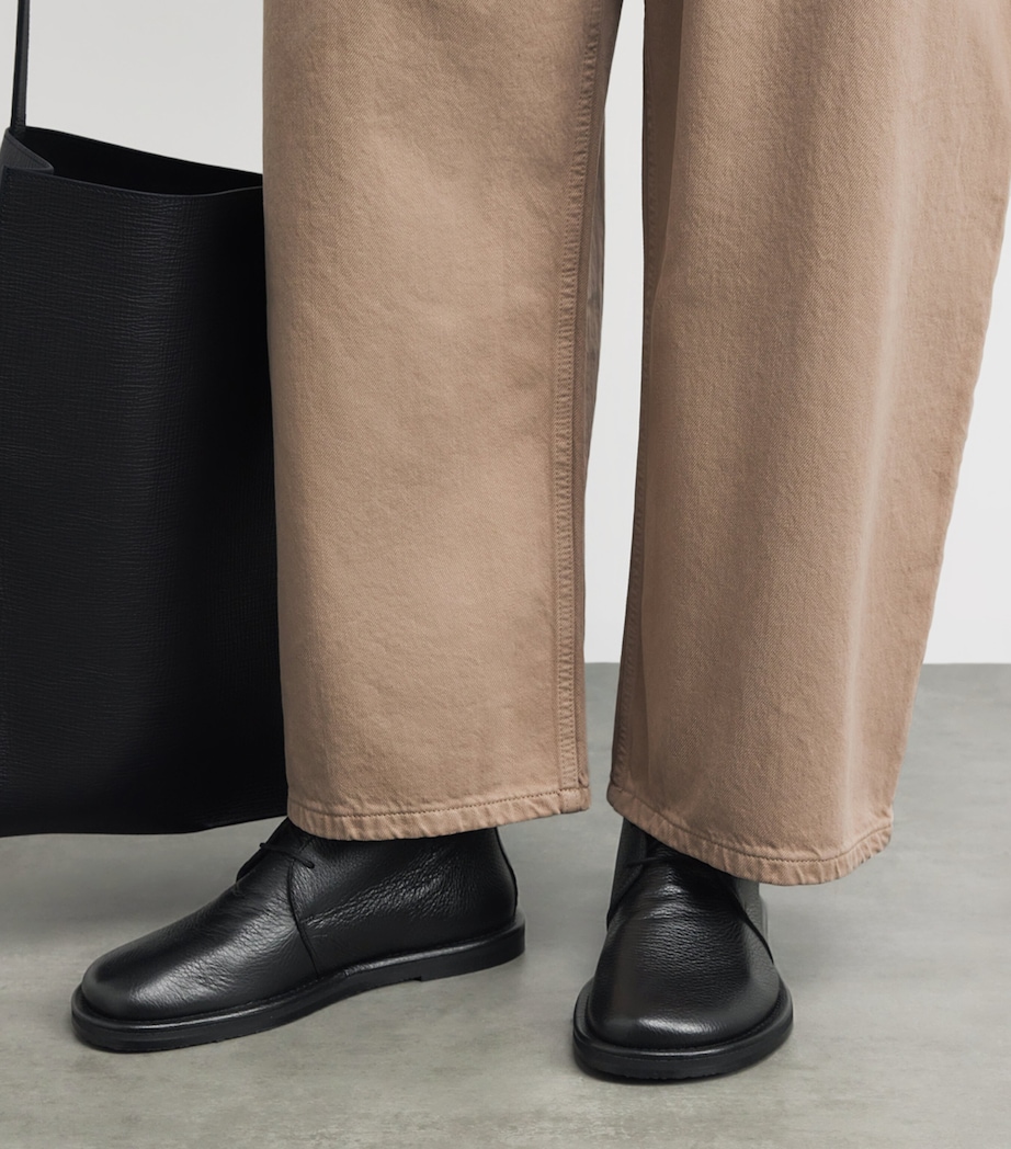 Leather Woodrow Desert Boots BLACK Image 2