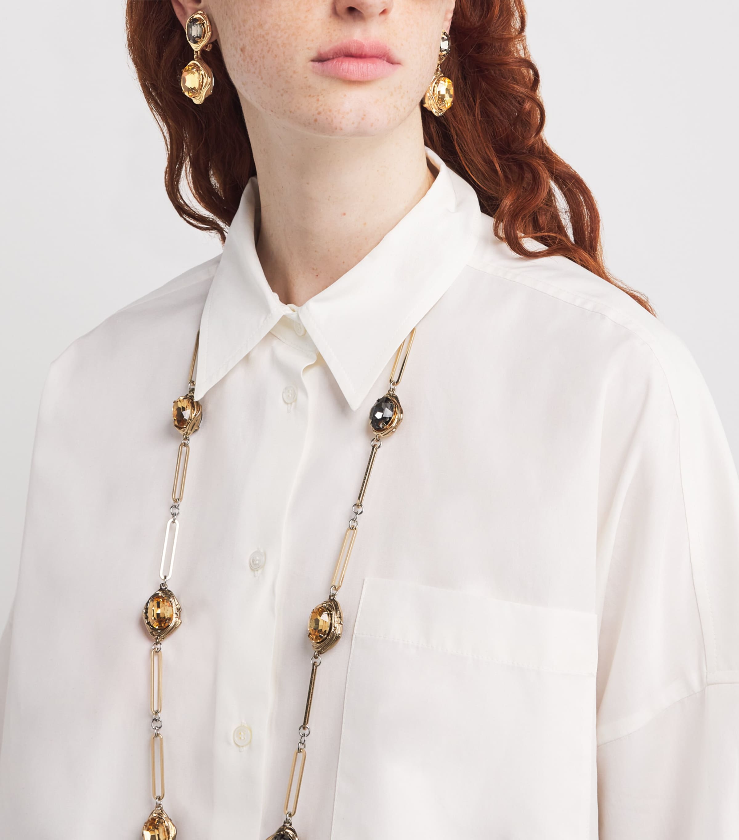 Weekend Max Mara Yellow Embellished Clip-On Earrings