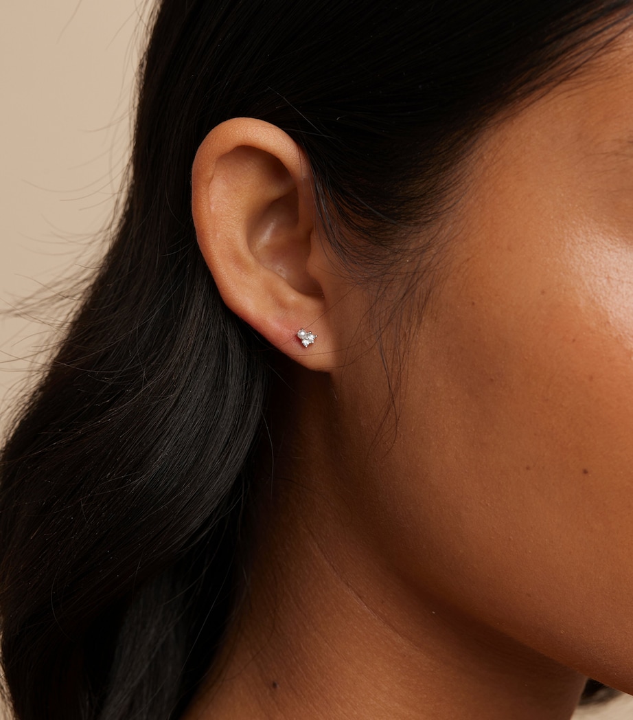 Sterling Silver Embellished Stud Earrings SILVER Image 2