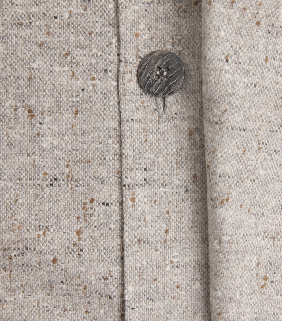 Virgin Wool Mandarin-Collar Jacket STONE Image 5