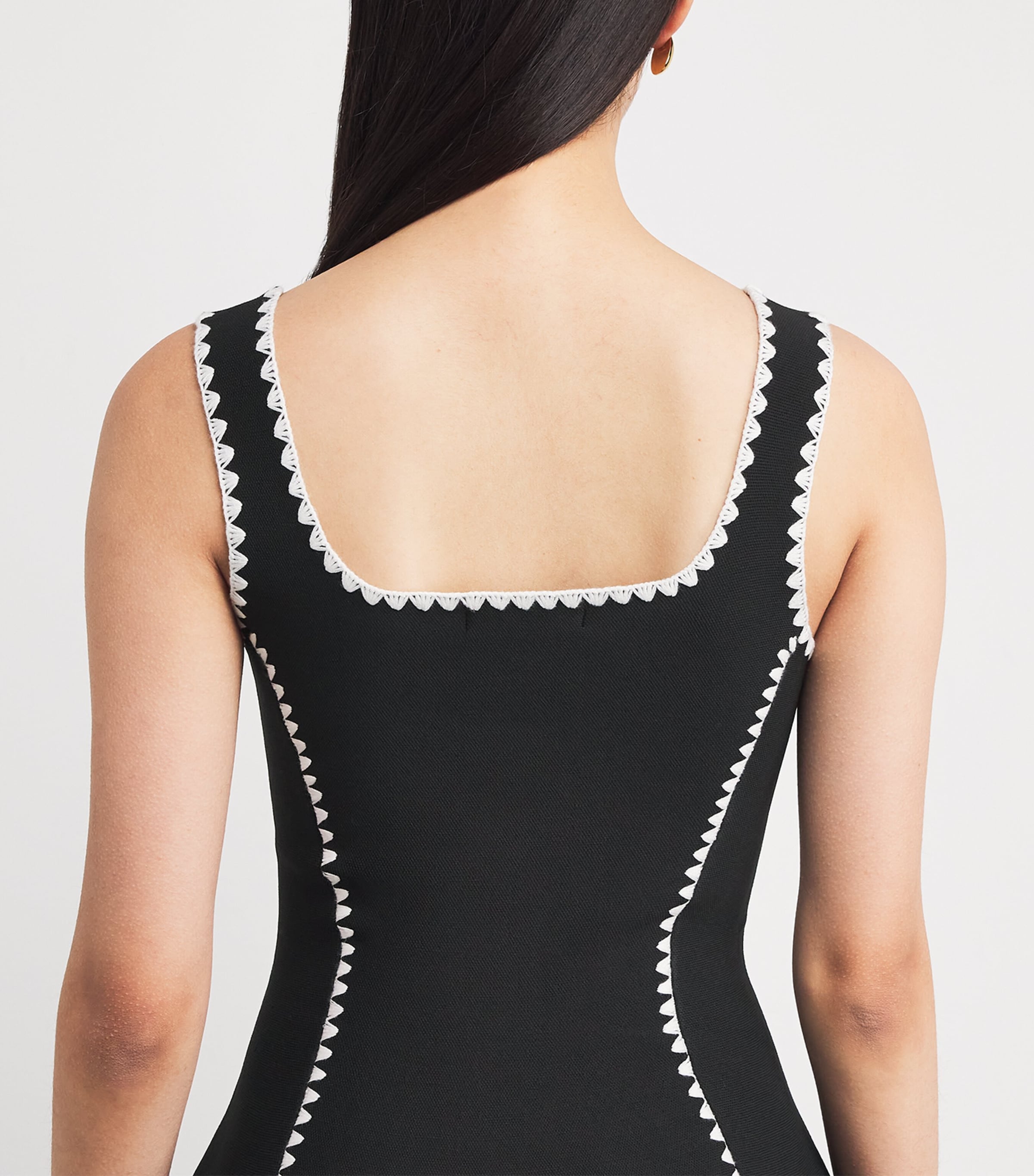 Topstitch Mini Dress BLACK Image 4