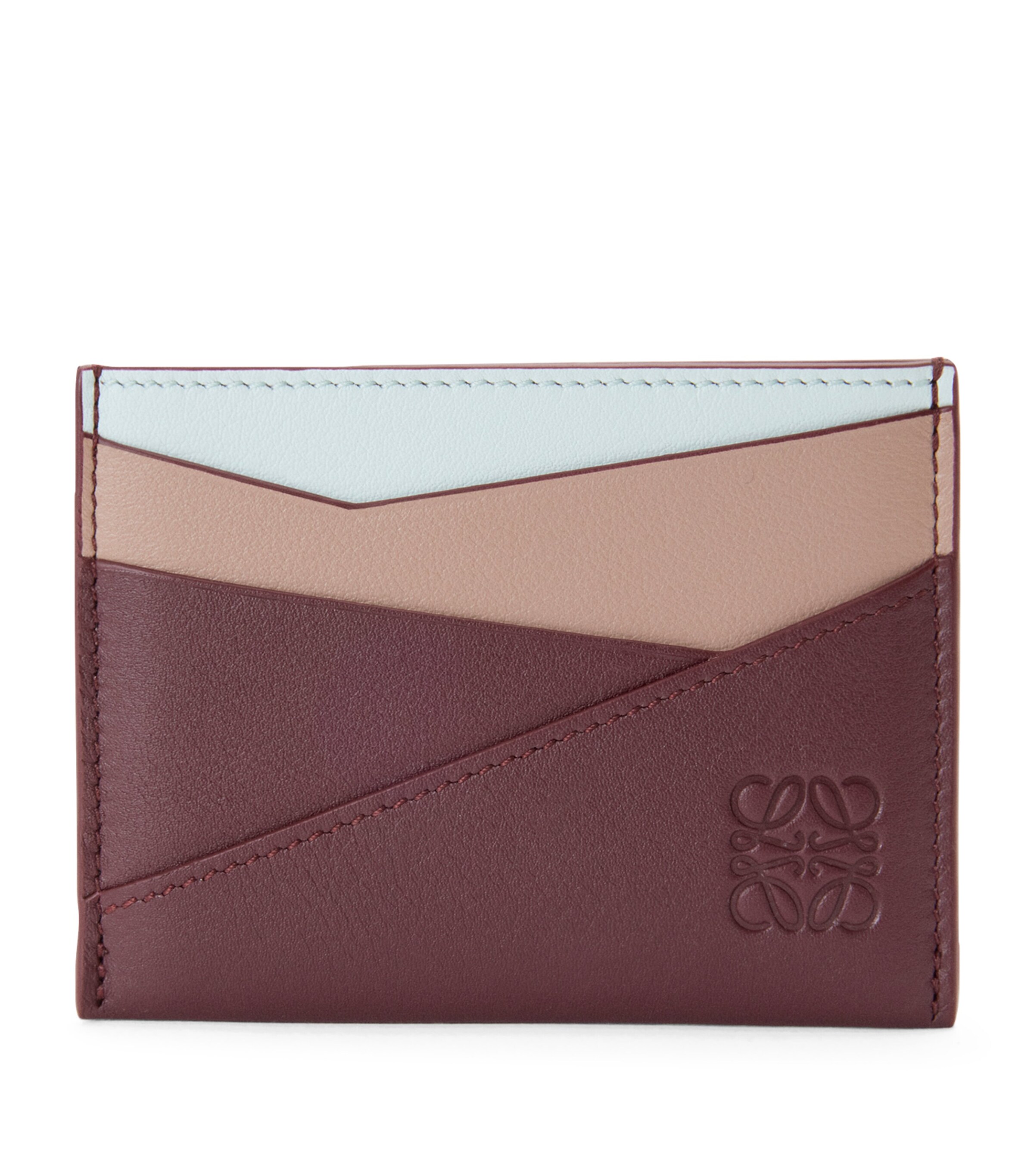 LOEWE Leather Puzzle Card Holder Frozen Dark Burgundy Image 1