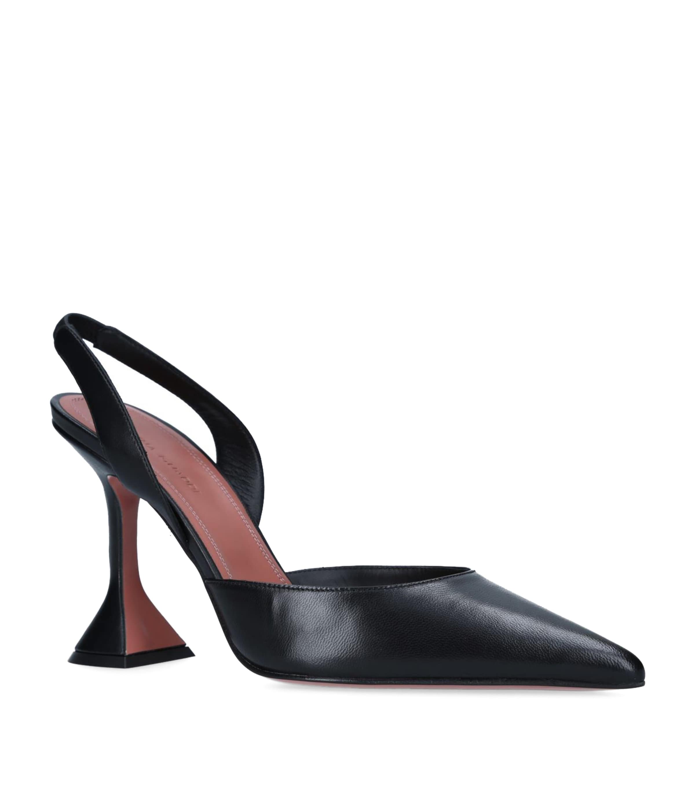 Amina Muaddi Leather Holli Slingback Pumps 95 | Women Shoes | Heels | Slingback Heels | Designers | Amina Muaddi