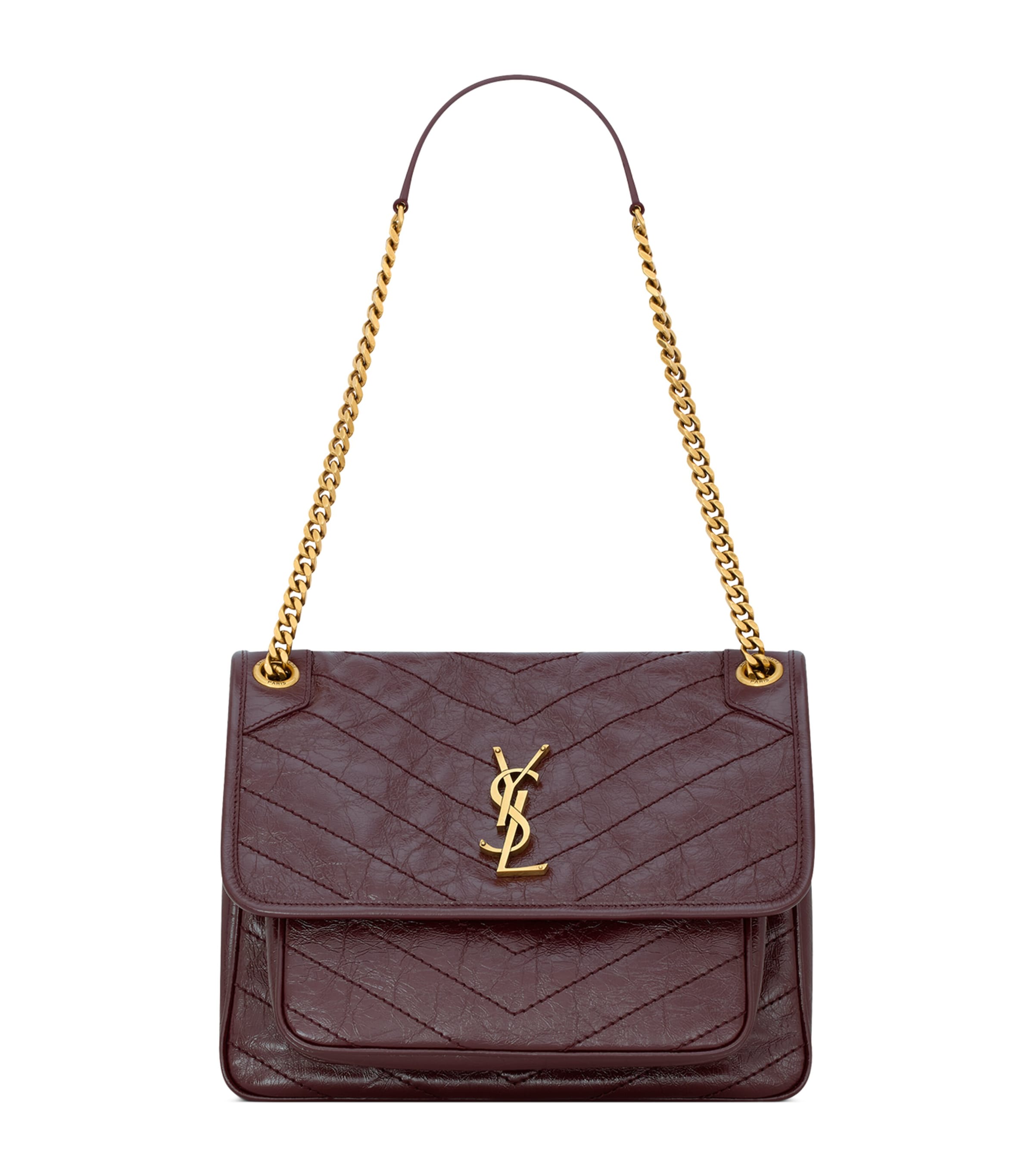 Saint Laurent Medium Leather Niki Shoulder Bag In Purple