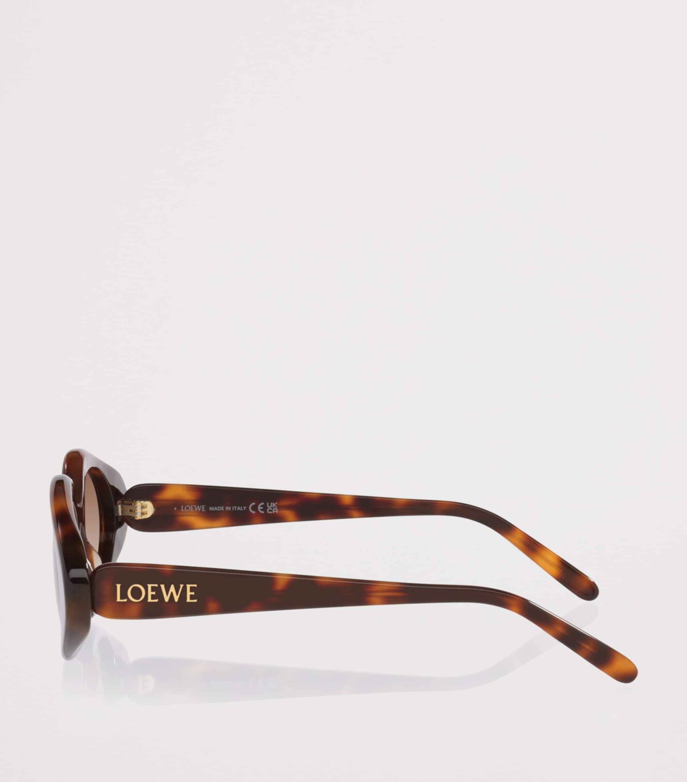 LOEWE Tortoiseshell Triangle Slim Sunglasses Brown Image 3