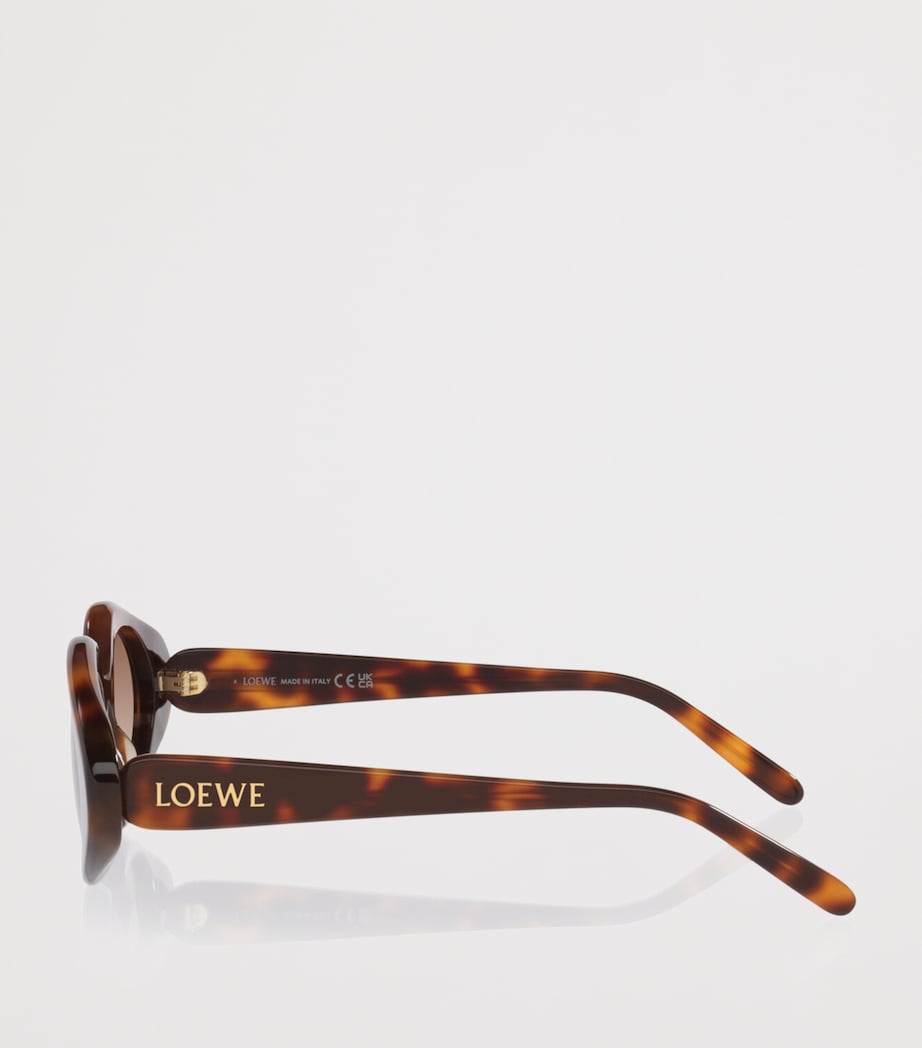 LOEWE Tortoiseshell Triangle Slim Sunglasses Brown Image 3
