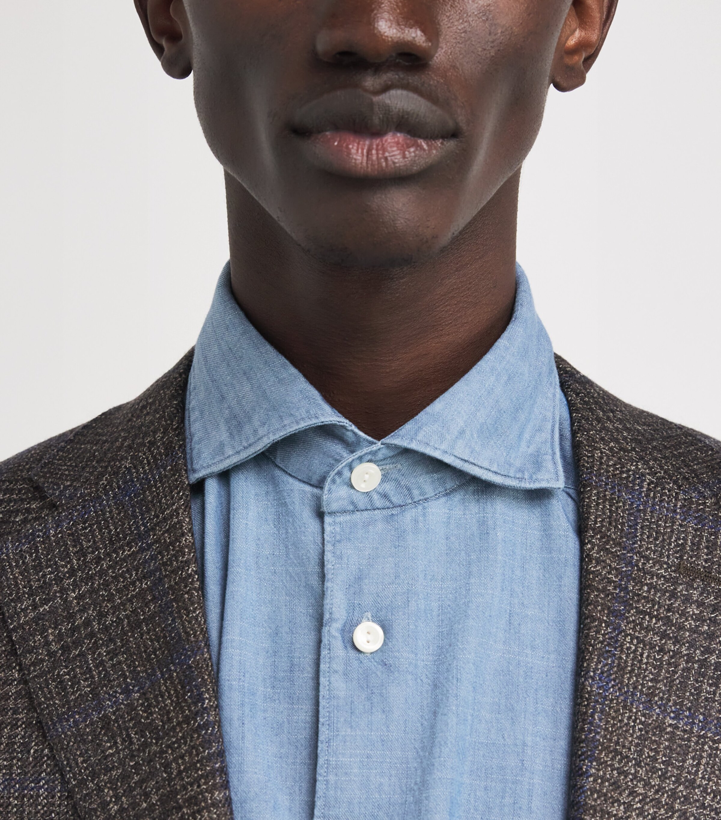 Denim Slim Fit Shirt 22 LIGHT BLUE Image 6