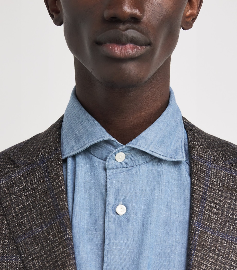 Denim Slim Fit Shirt 22 LIGHT BLUE Image 6