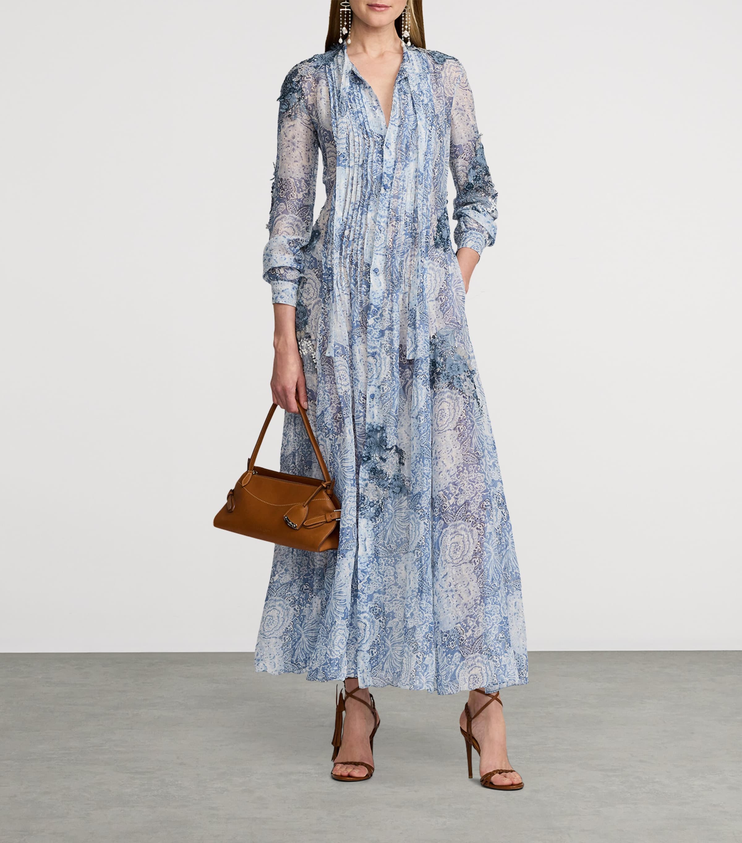 Linen-Silk Hannes Dress BLUE MULTI Image 8