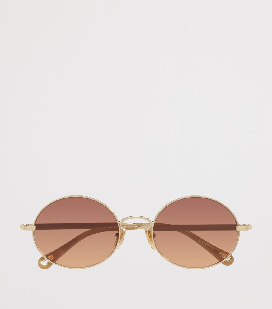Chloé Metal Aly Round Sunglasses Gold Image 5